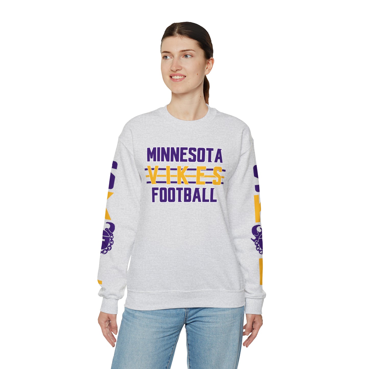 Unisex Heavy Blend™ Crewneck - Vikes Football + The Original (Sleeves)