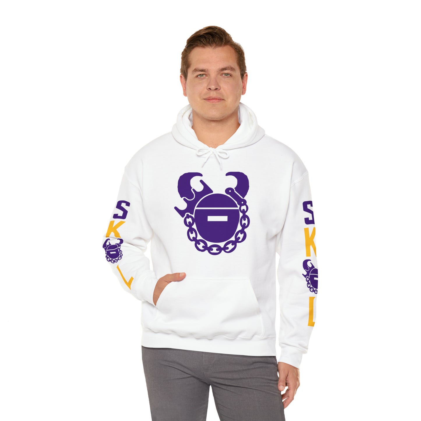 Unisex Heavy Blend™ Hooded Sweatshirt - Game Day Helmet + Original (Sleeves)