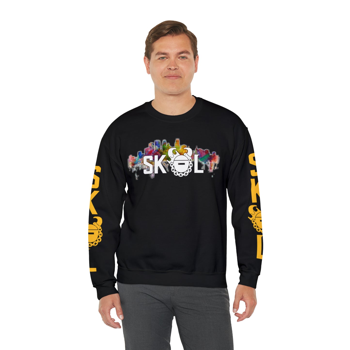 Unisex Heavy Blend™ Crewneck - Skyline + The Original (Sleeves)