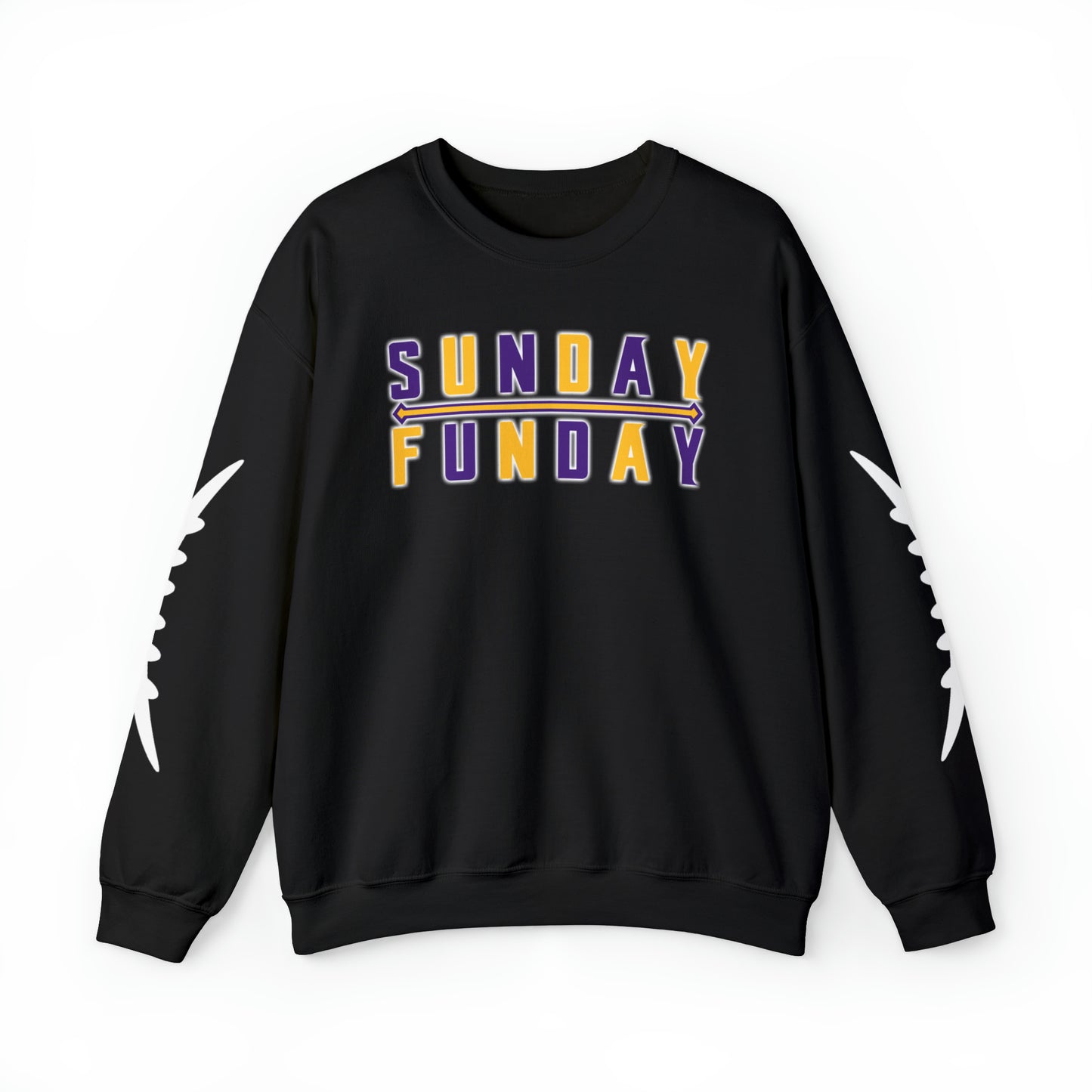 Unisex Heavy Blend™ Crewneck - Sunday FUNday + Laces (Sleeves)