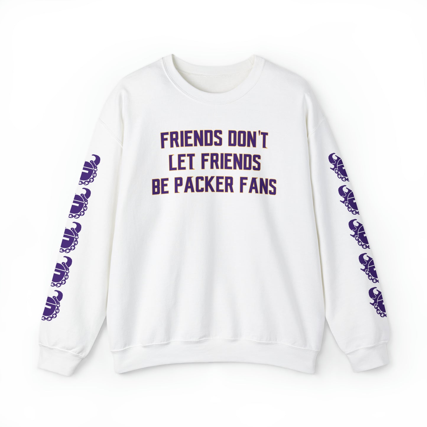 Unisex Heavy Blend™ Crewneck - Friends Don't Let Friends + Game Day Helmet (Sleeves)