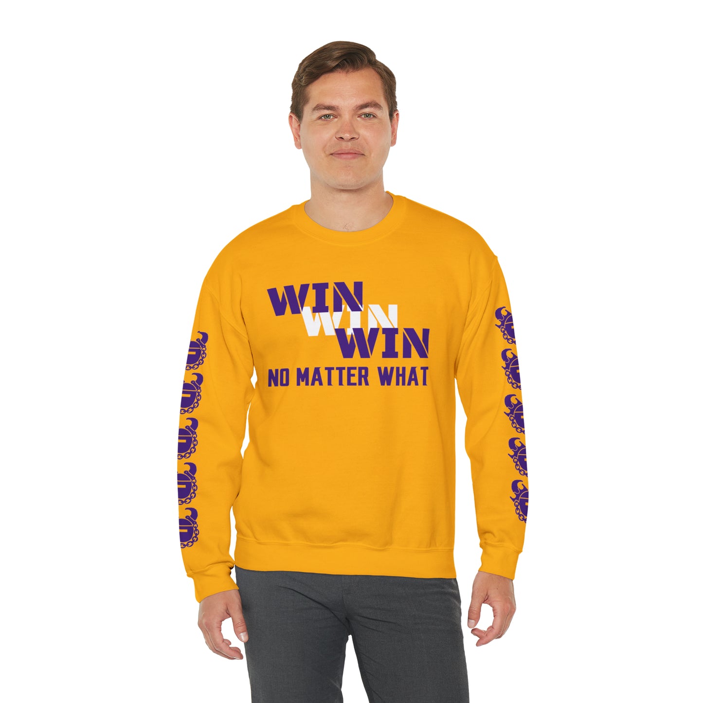 Unisex Heavy Blend™ Crewneck - No Matter What + Game Day Helmet (Sleeves)