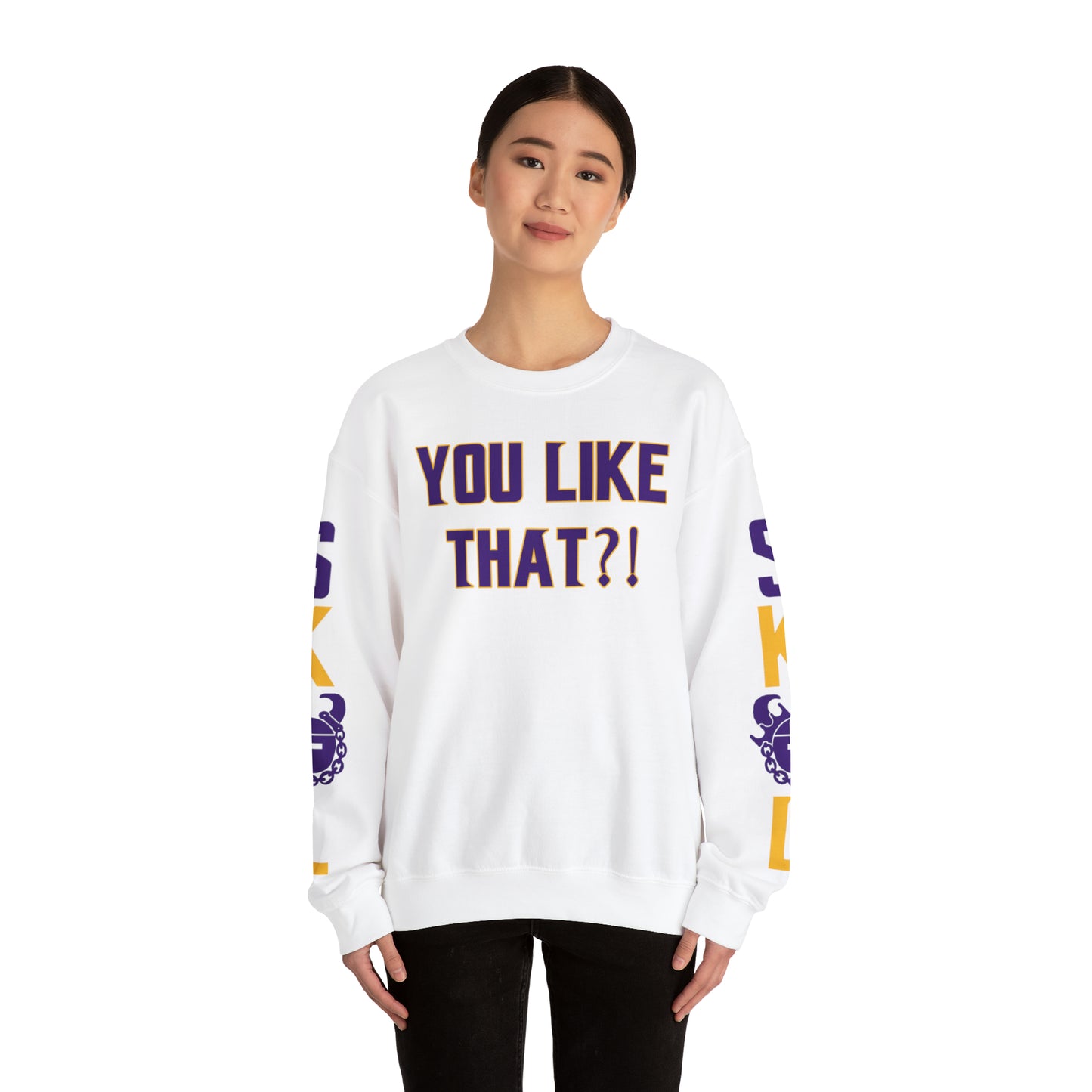 Unisex Heavy Blend™ Crewneck - YOU LIKE THAT?! + The Original (Sleeves)
