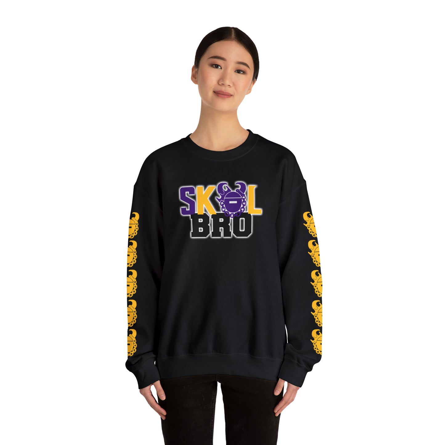 Unisex Heavy Blend™ Crewneck - BRO! + Game Day Helmet (Sleeves)