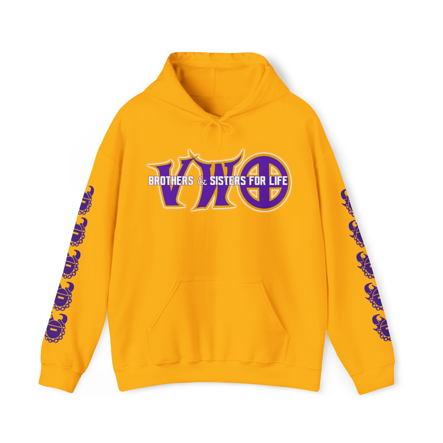 Unisex Heavy Blend™ Hooded Sweatshirt - VWO Brothers & Sisters + Game Day Helmet (Sleeves)