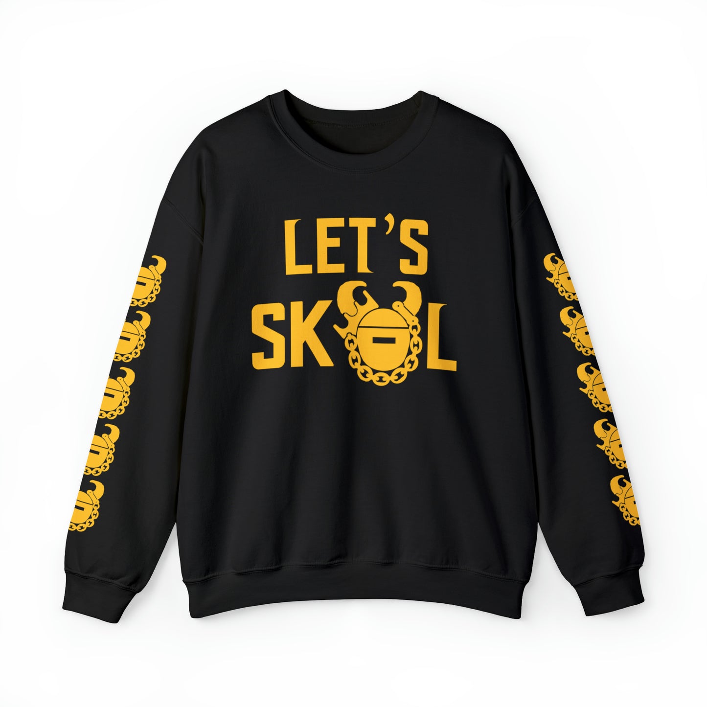 Unisex Heavy Blend™ Crewneck - Let's go! + Game Day Helmet (Sleeves)