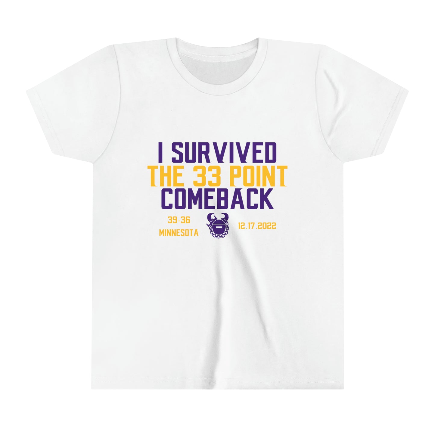 Youth T-Shirt - Survived the 33 Point Comeback