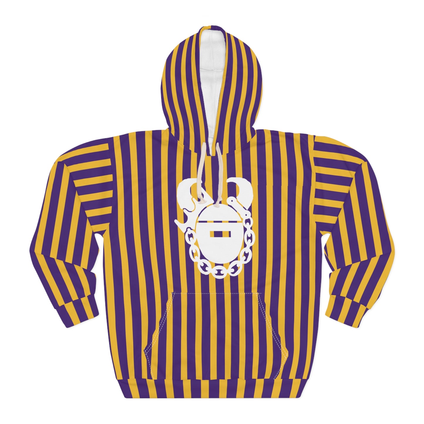 Unisex Pullover Hoodie - Stripes - Game Day Helmet