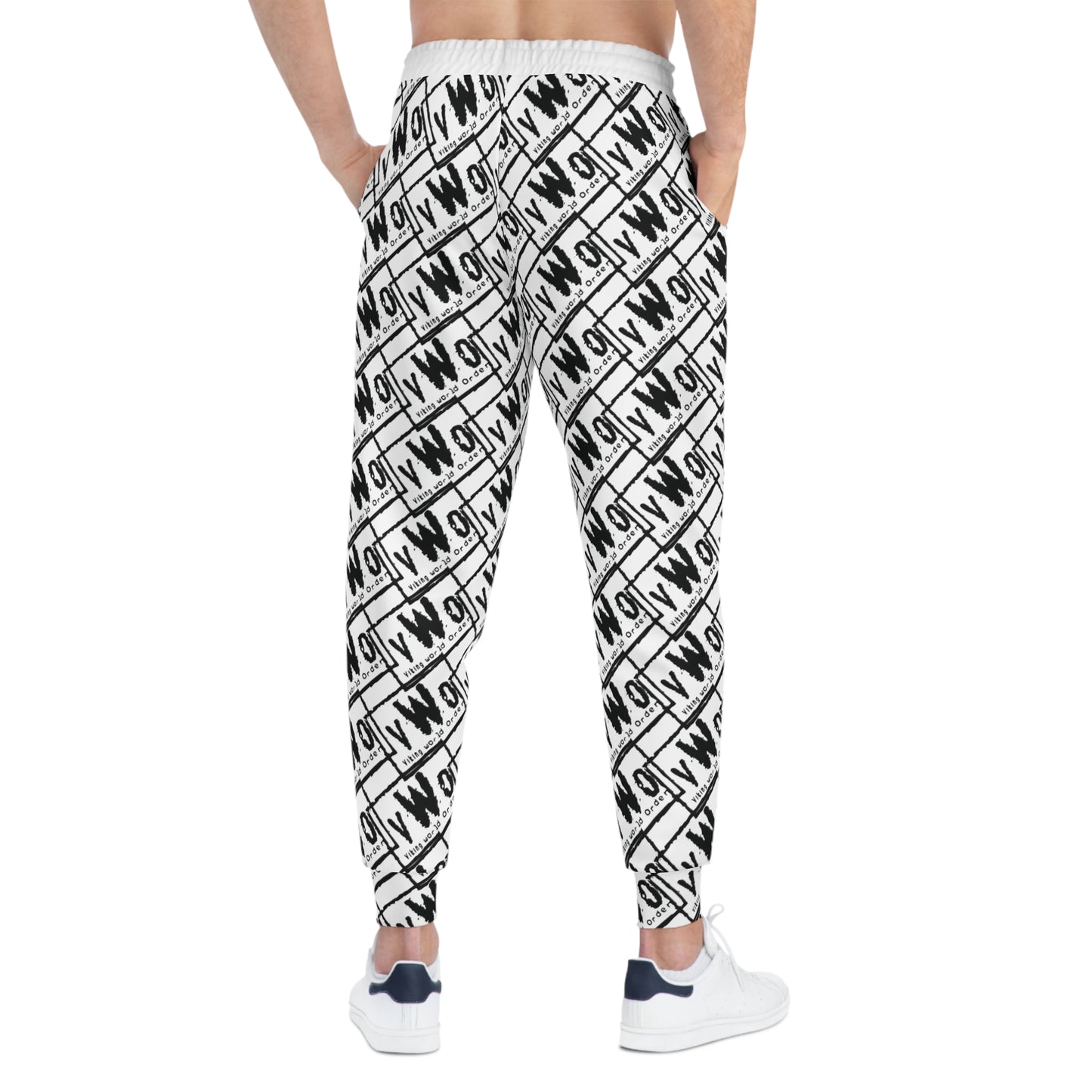 Unisex Athletic Joggers - White/Black - VWO (Framed)