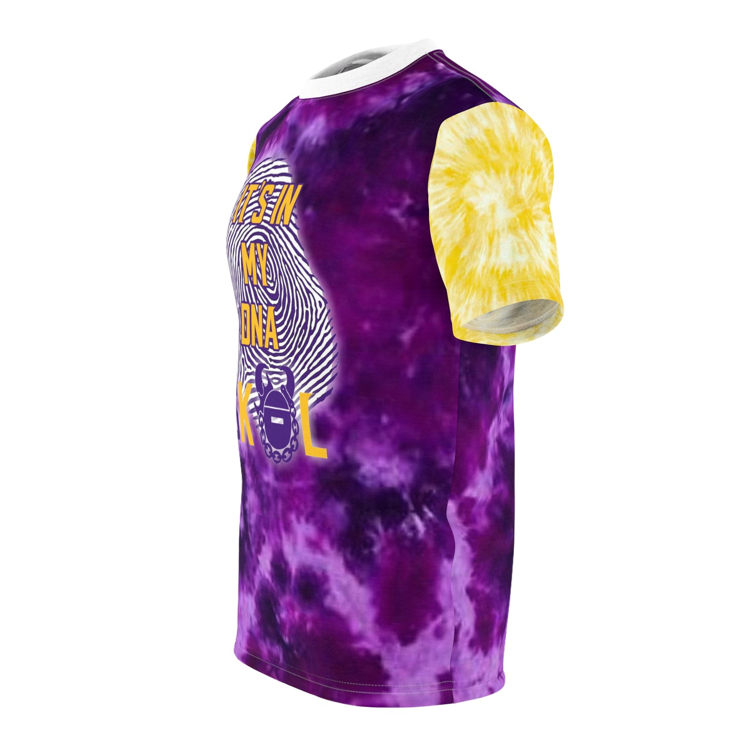 Unisex Cut & Sew Tee - Purple/Gold Tie-Dye - It's in my DNA