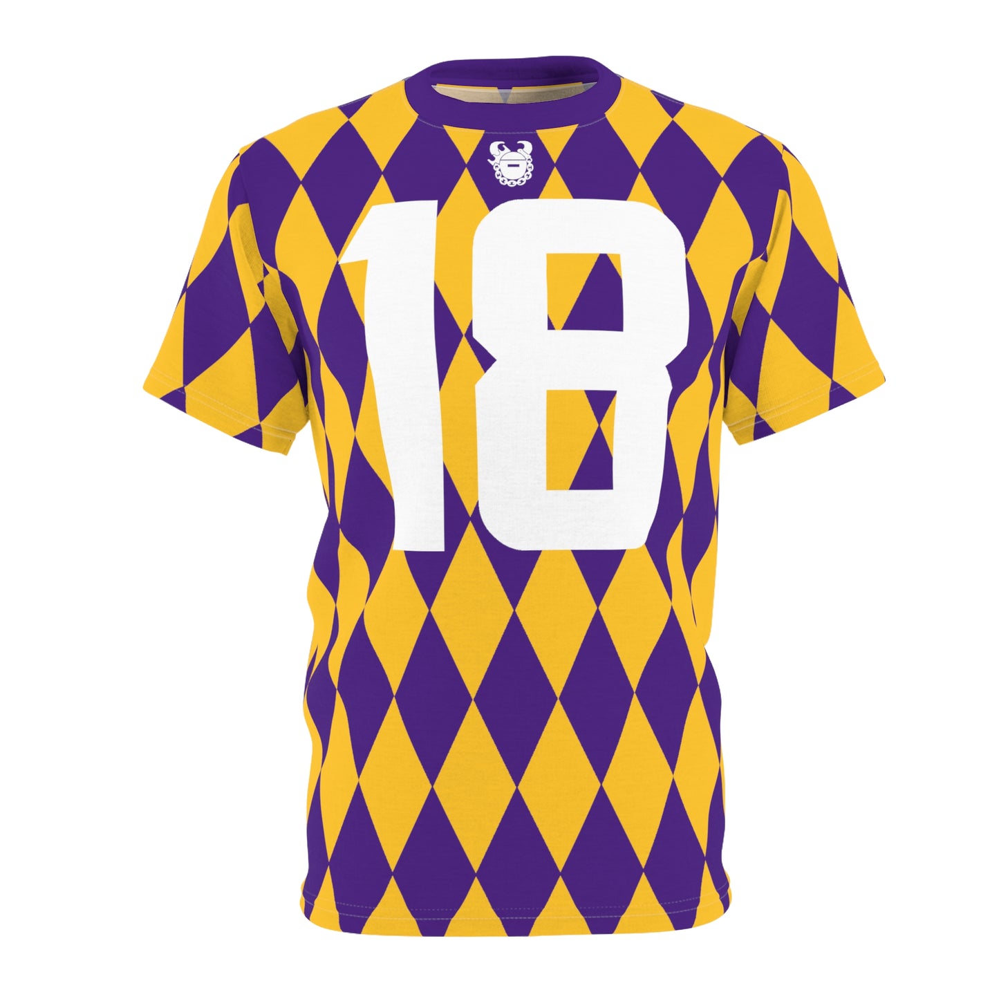 Unisex Cut & Sew Tee - Purple/Gold Diamonds - Jersey #18
