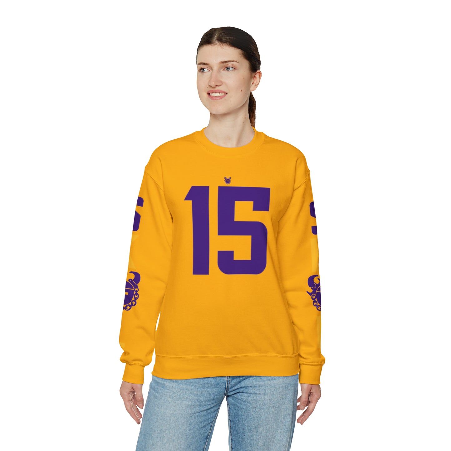 Unisex Heavy Blend™ Crewneck - Jersey #15 + The Original (Sleeves)