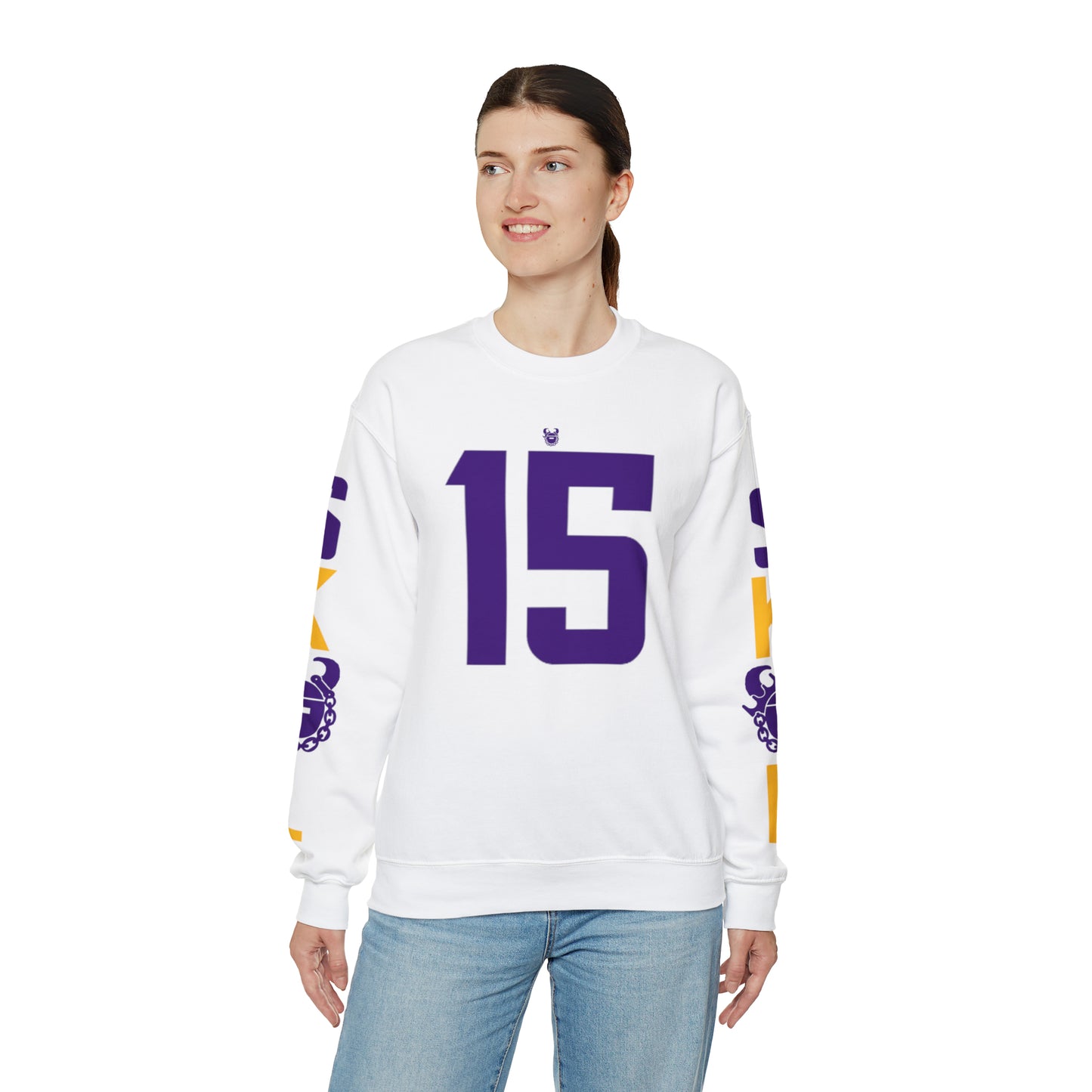 Unisex Heavy Blend™ Crewneck - Jersey #15 + The Original (Sleeves)
