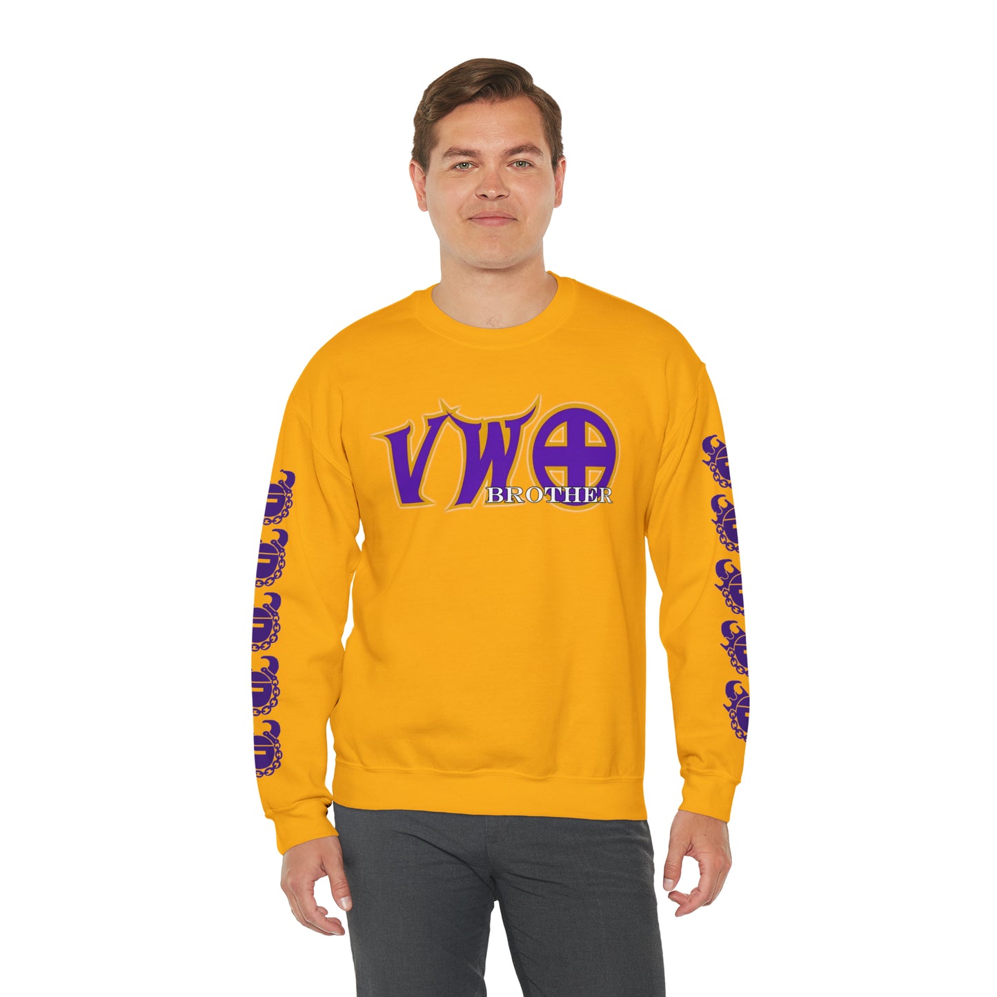 Unisex Heavy Blend™ Crewneck - VWO Brother + Game Day Helmet (Sleeves)