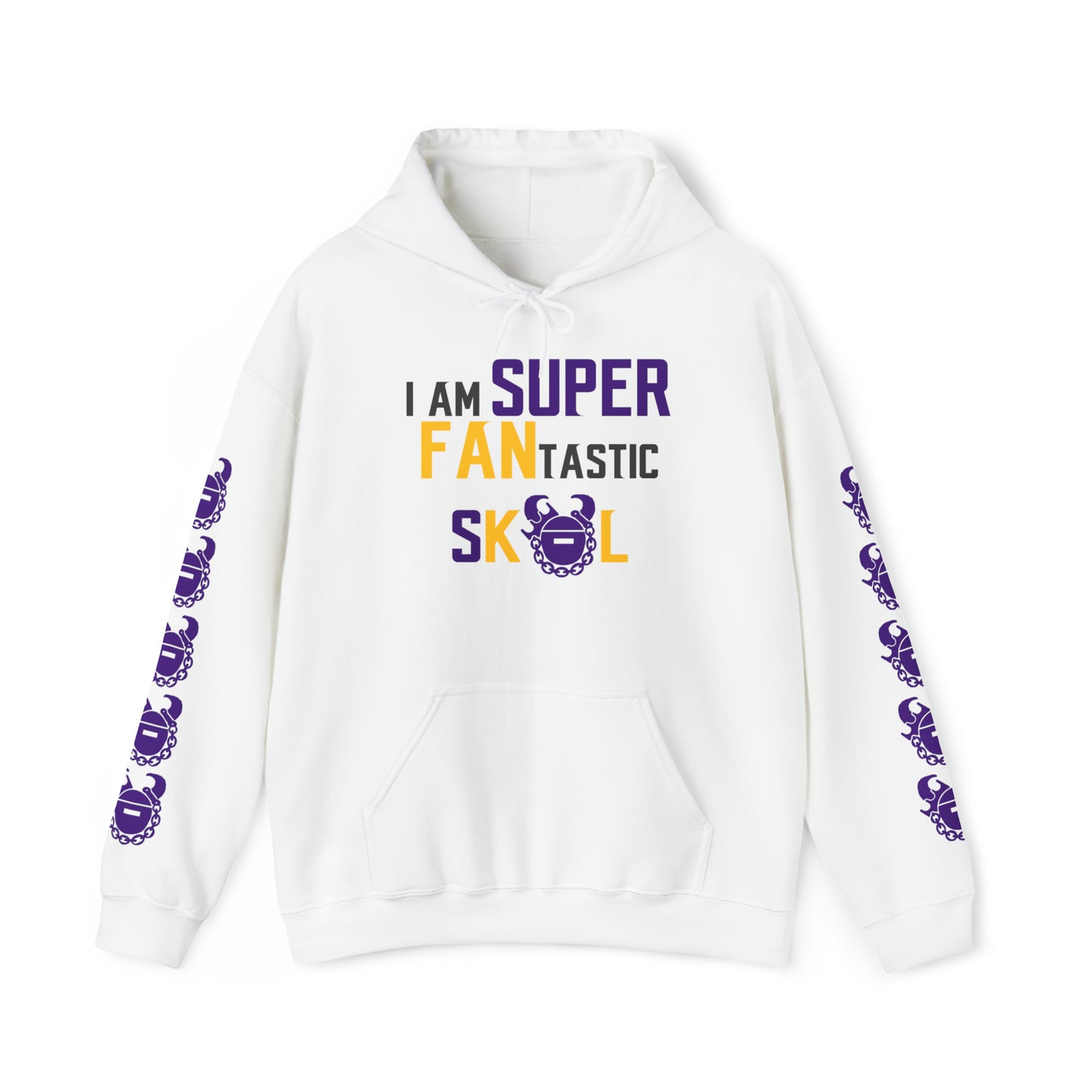 Unisex Heavy Blend™ Hooded Sweatshirt - SUPER FANtastic + Game Day Helmet (Sleeves)