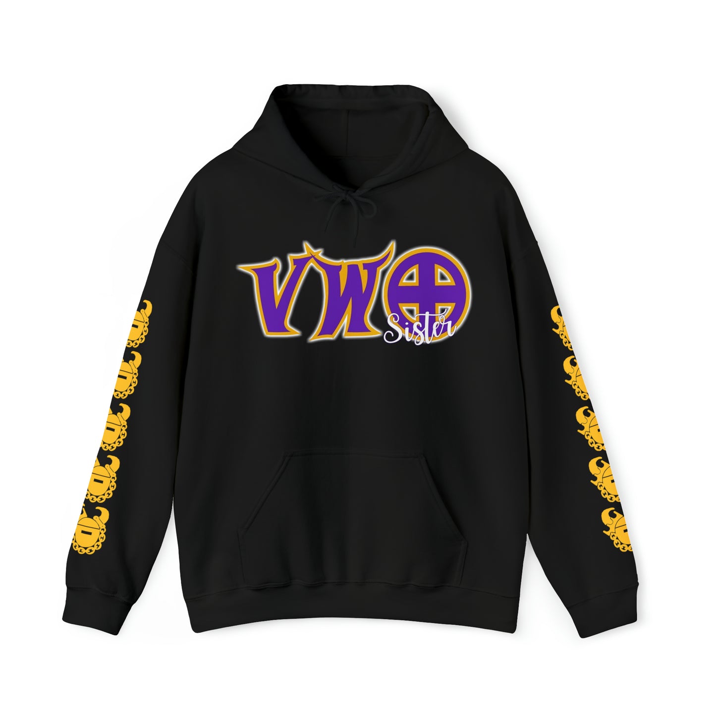 Unisex Heavy Blend™ Hooded Sweatshirt - VWO Sister + Game Day Helmet (Sleeves)