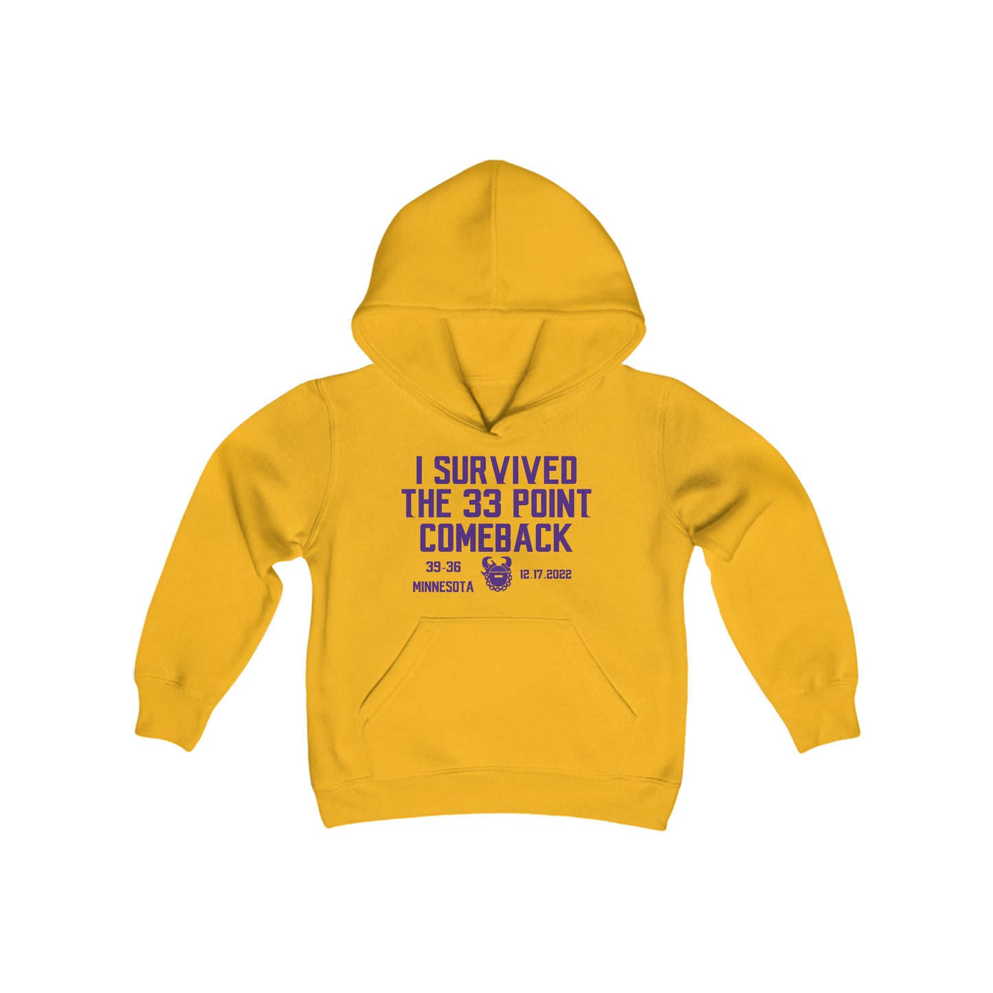 Youth Heavy Blend Hoodie - Survived the 33 Point Comeback