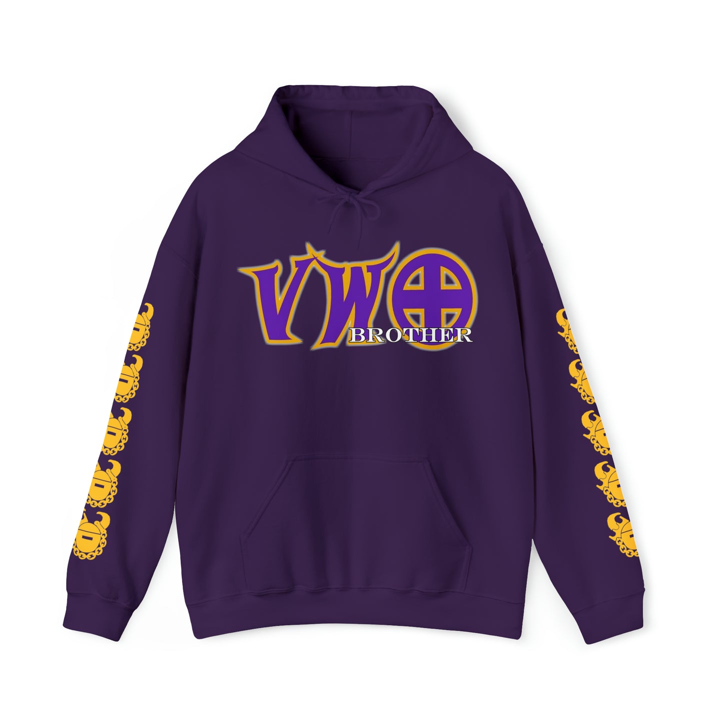 Unisex Heavy Blend™ Hooded Sweatshirt - VWO Brother + Game Day Helmet (Sleeves)