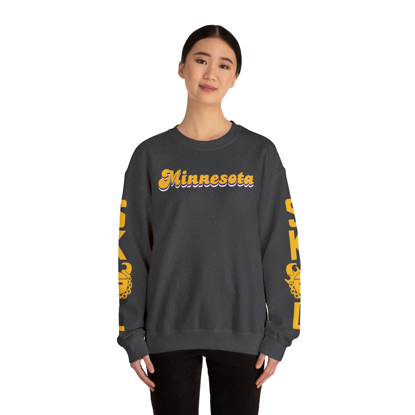 Unisex Heavy Blend™ Crewneck - Minnesota (Retro) + The Original (Sleeves)
