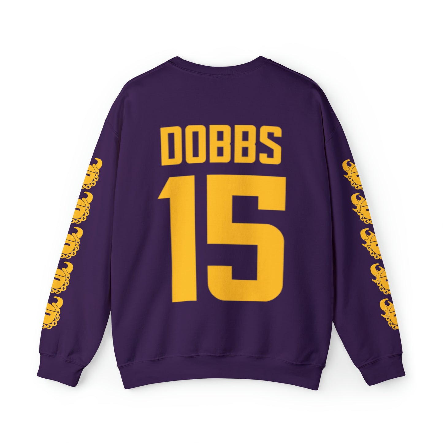 Unisex Heavy Blend™ Crewneck - Jersey #15 + Game Day Helmet (Sleeves)