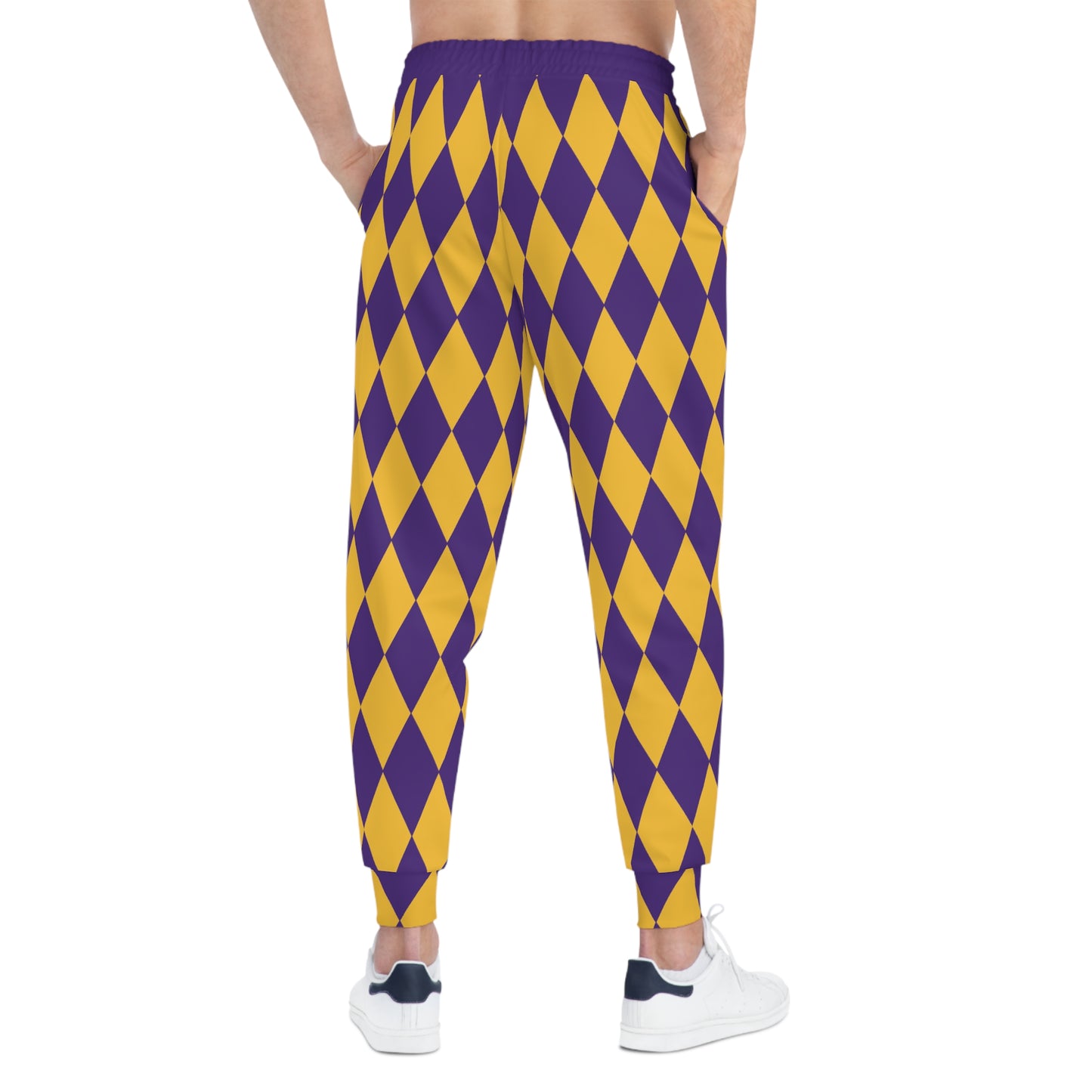 Unisex Athletic Joggers - Purple/Gold Diamonds