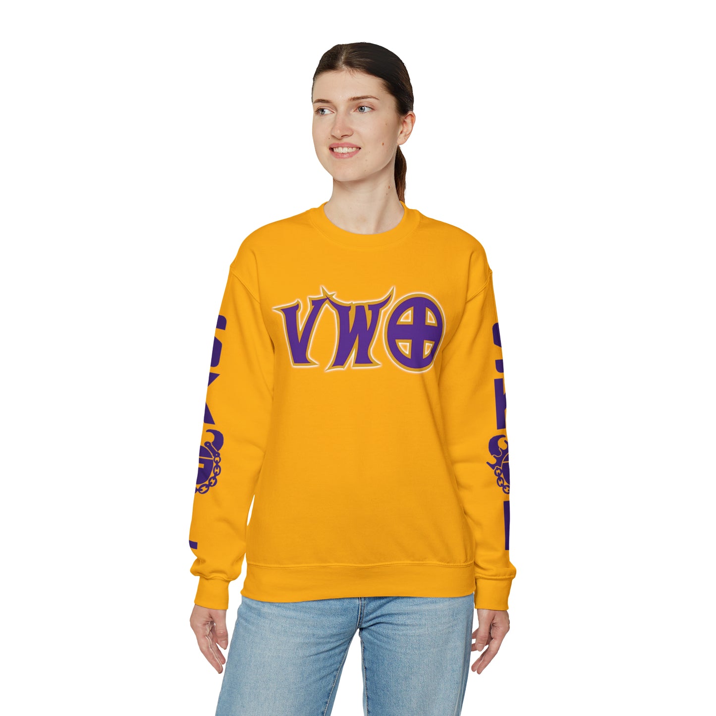 Unisex Heavy Blend™ Crewneck - V-W-O + The Original (Sleeves)