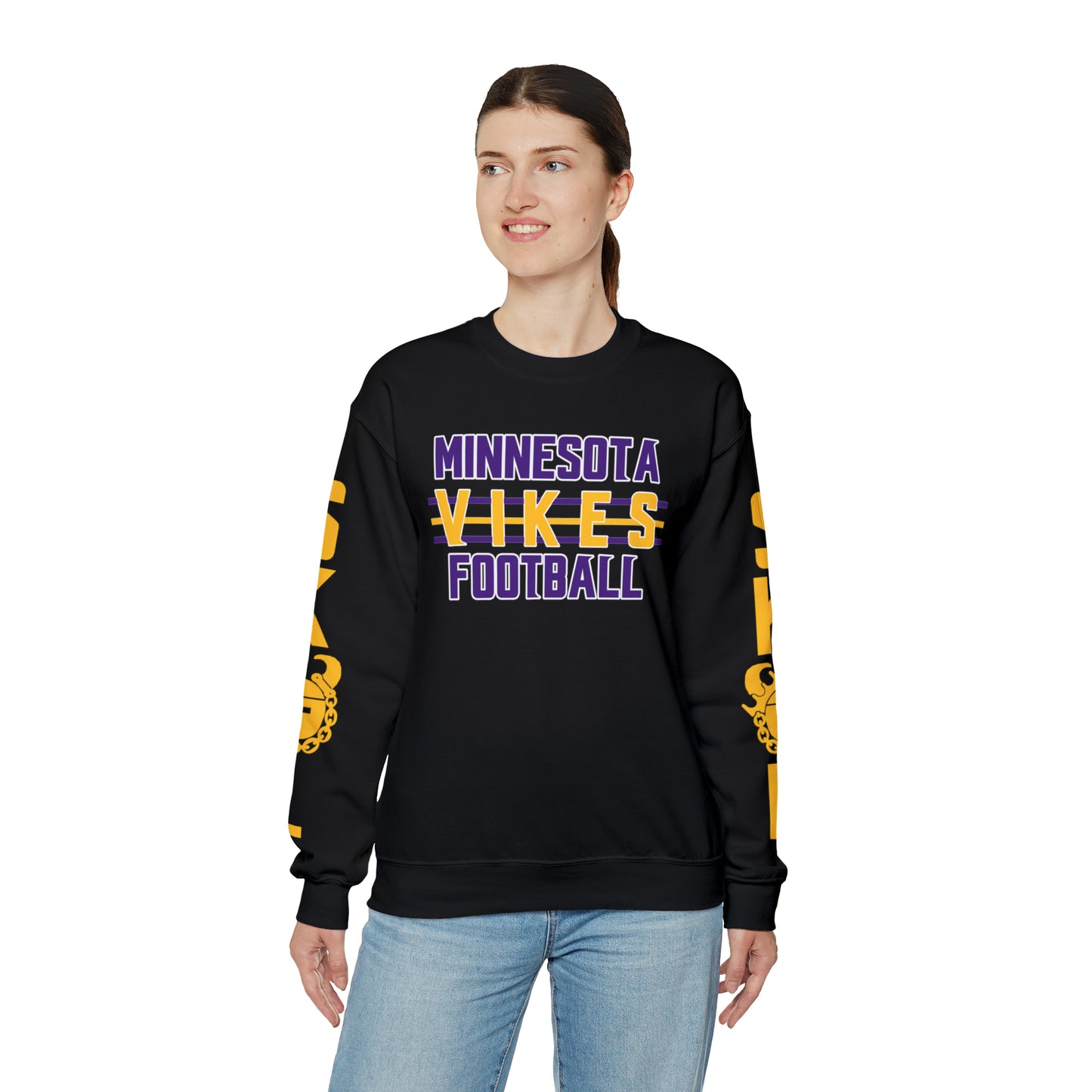 Unisex Heavy Blend™ Crewneck - Vikes Football + The Original (Sleeves)