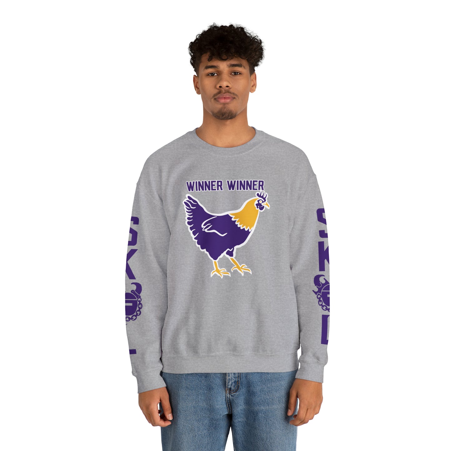 Unisex Heavy Blend™ Crewneck - Winner Winner Chicken Dinner + The Original (Sleeves)