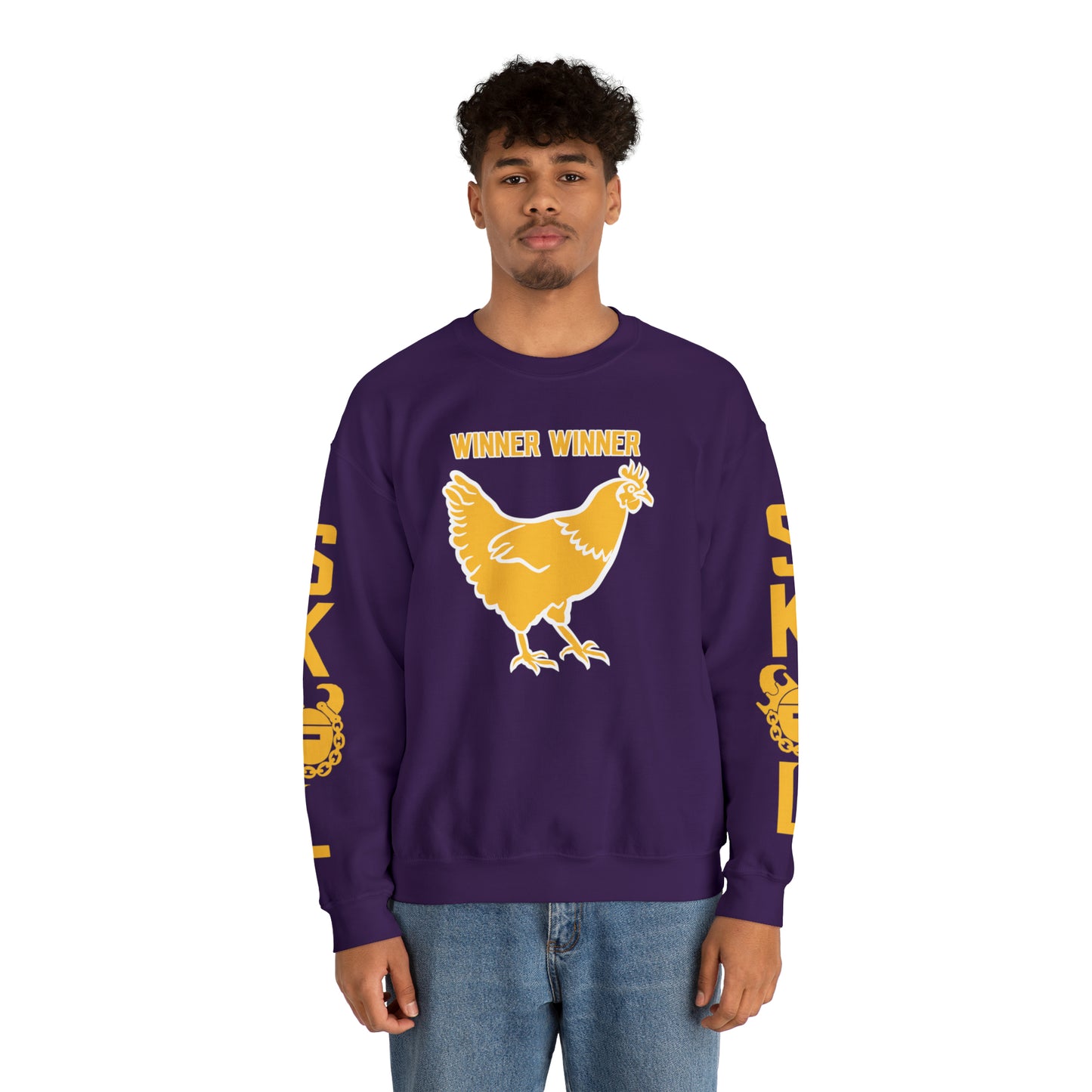 Unisex Heavy Blend™ Crewneck - Winner Winner Chicken Dinner + The Original (Sleeves)