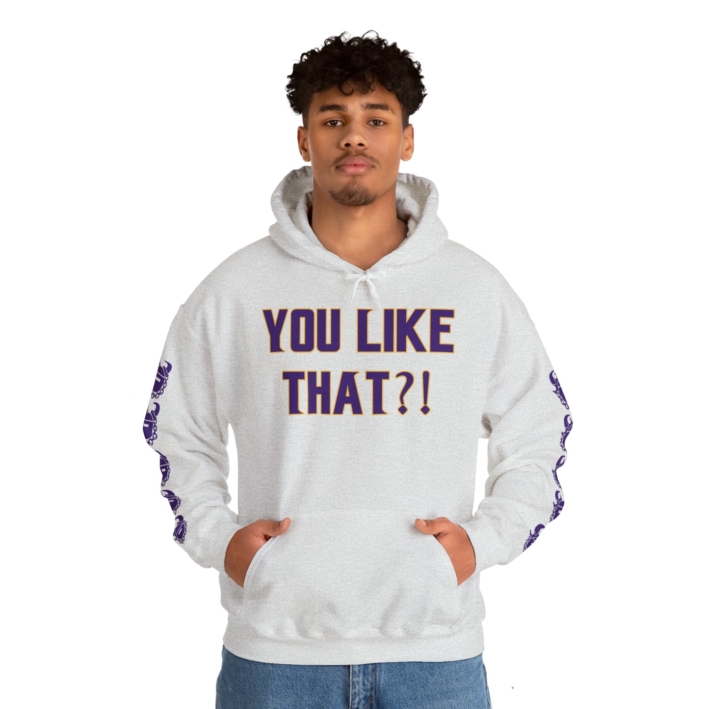 Unisex Heavy Blend™ Hooded Sweatshirt - YOU LIKE THAT?! + Game Day Helmet (Sleeves)