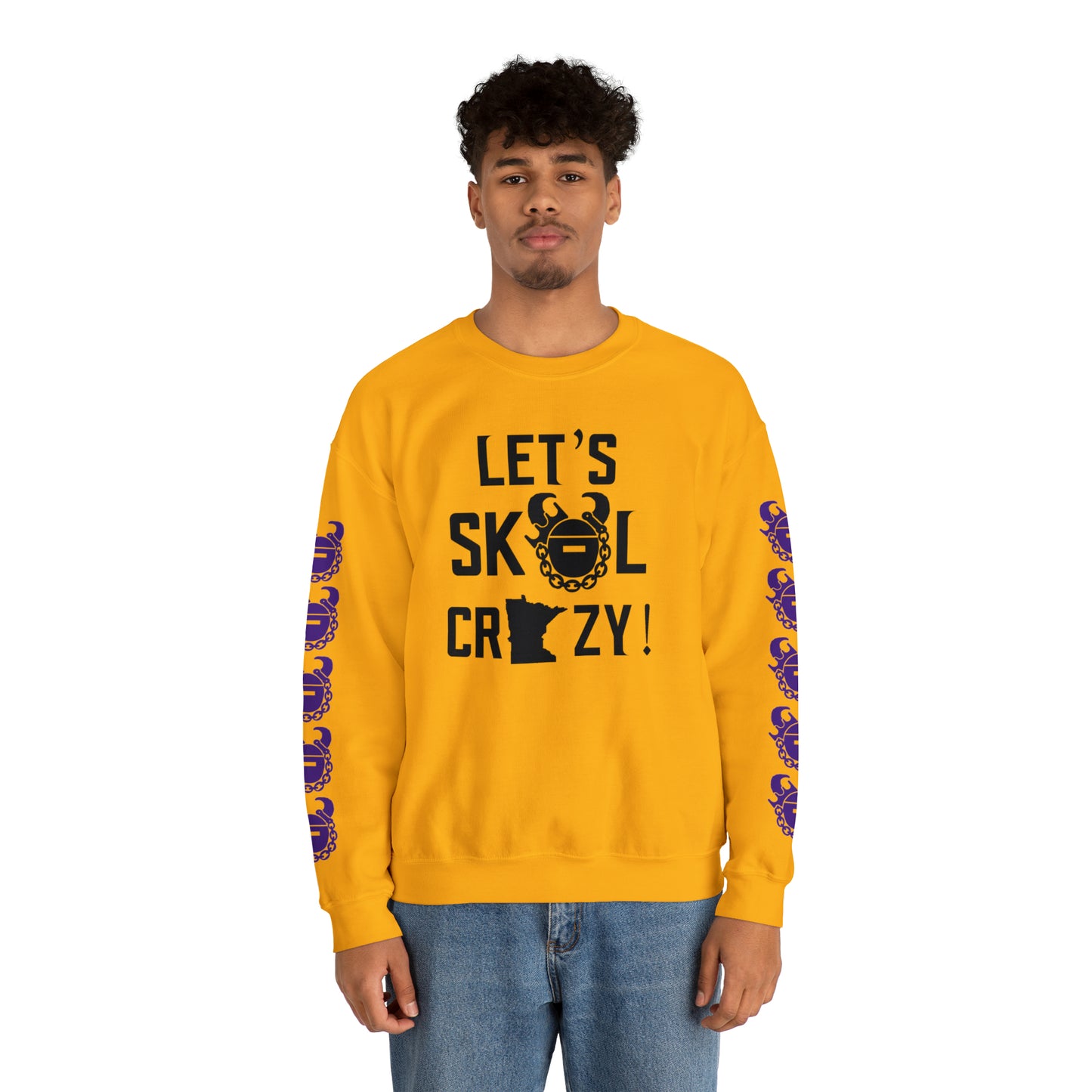 Unisex Heavy Blend™ Crewneck - Let's go Crazy! + Game Day Helmet (Sleeves)