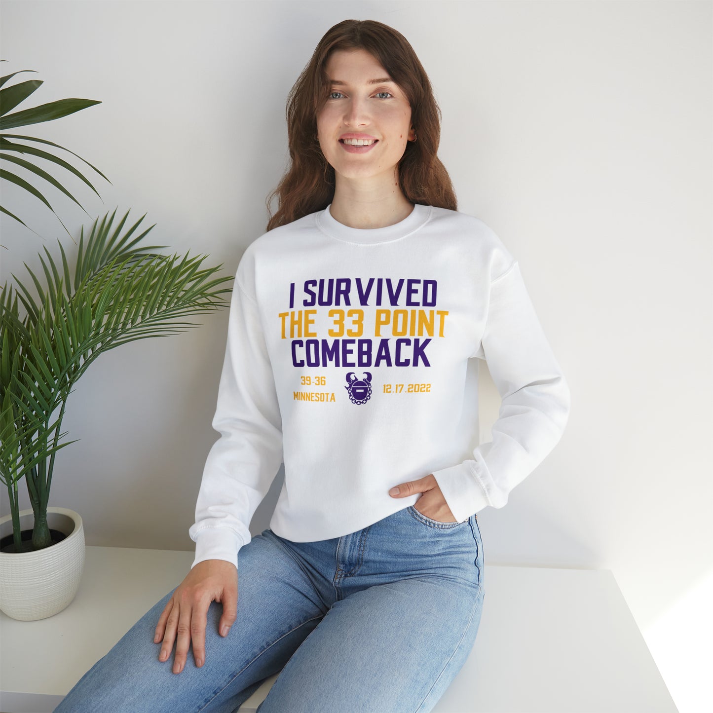 Unisex Heavy Blend™ Crewneck - Survived the 33 Point Comeback
