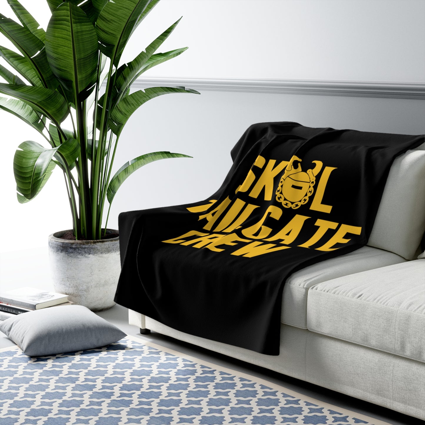 Sherpa Fleece Blanket - Black - Tailgate Crew