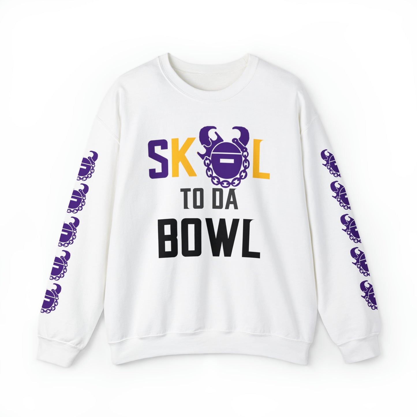 Unisex Heavy Blend™ Crewneck - to da BOWL + Game Day Helmet (Sleeves)