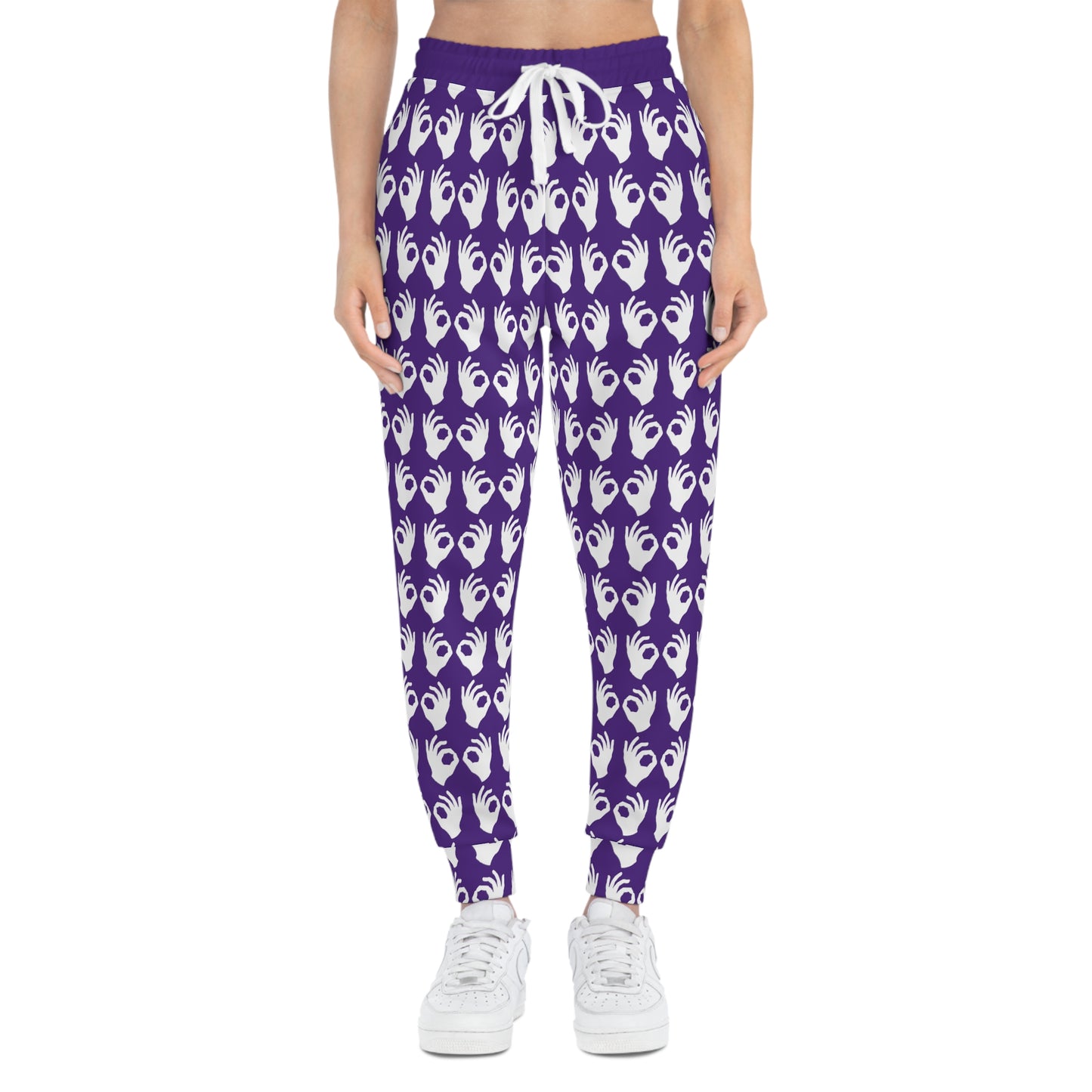 Unisex Athletic Joggers - Purple/White - Griddy