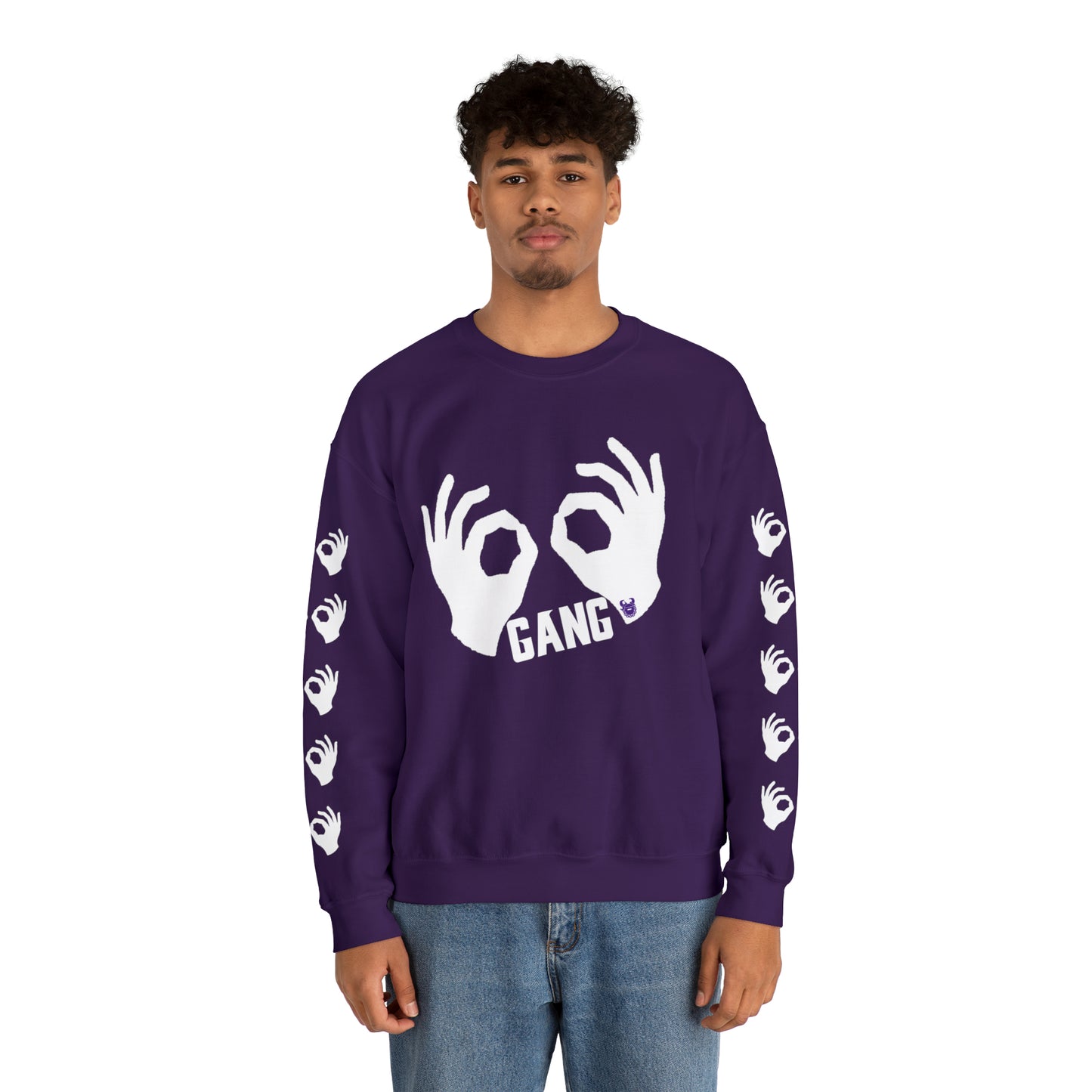 Unisex Heavy Blend™ Crewneck - Griddy Gang + Hands (Sleeves)