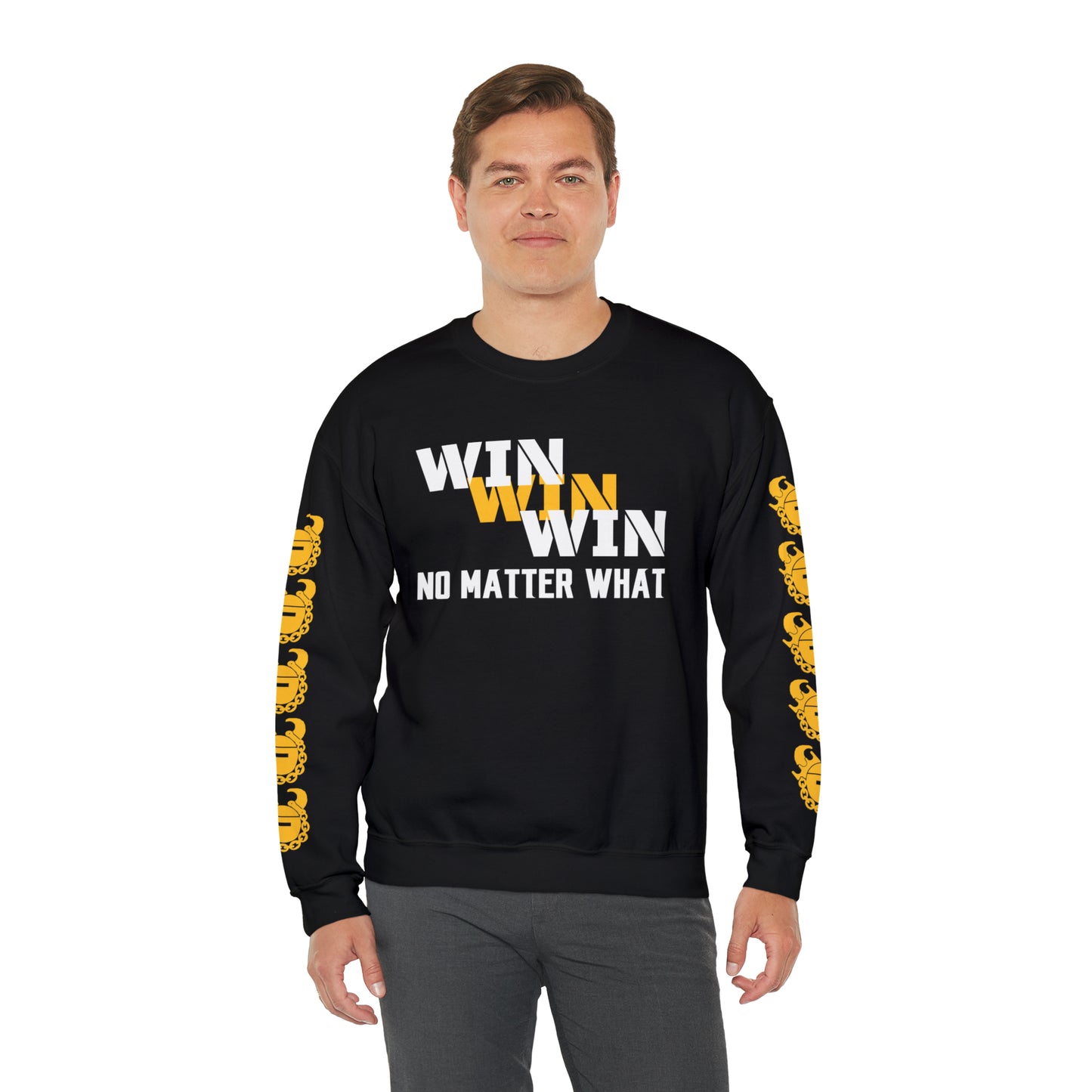 Unisex Heavy Blend™ Crewneck - No Matter What + Game Day Helmet (Sleeves)