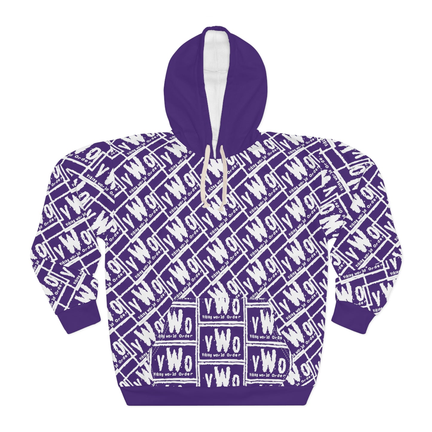 Unisex Pullover Hoodie - Purple/White - VWO (Framed)
