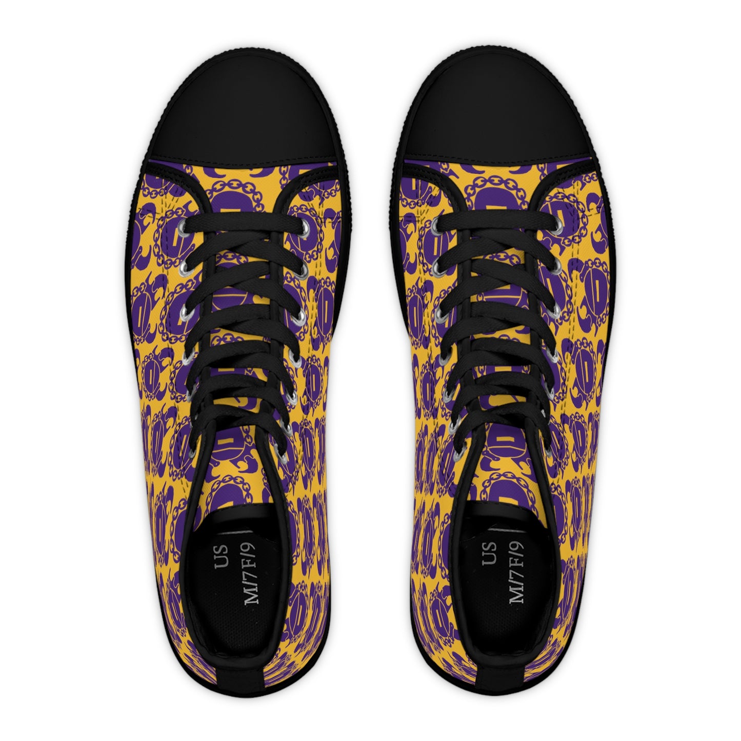 Women's High Top Sneakers - Gold/Purple Helmets