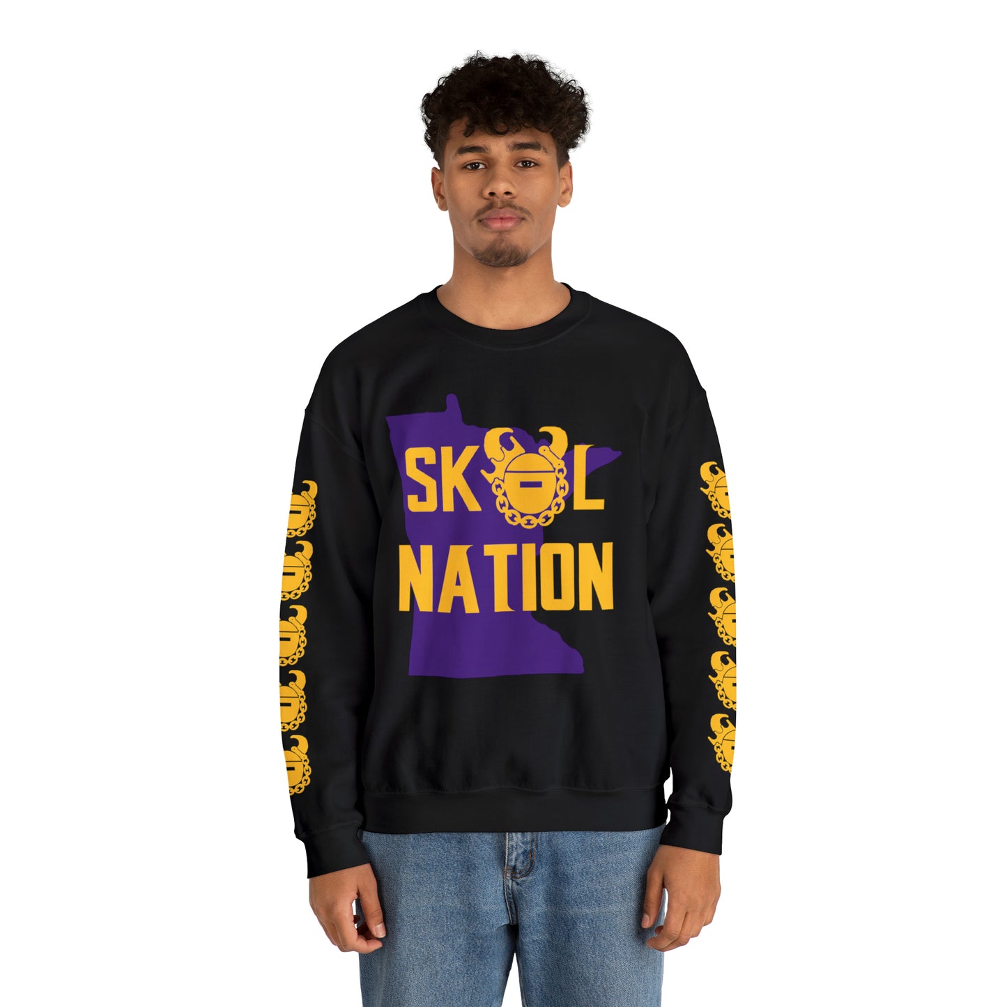 Unisex Heavy Blend™ Crewneck - MN Nation + Game Day Helmet (Sleeves)