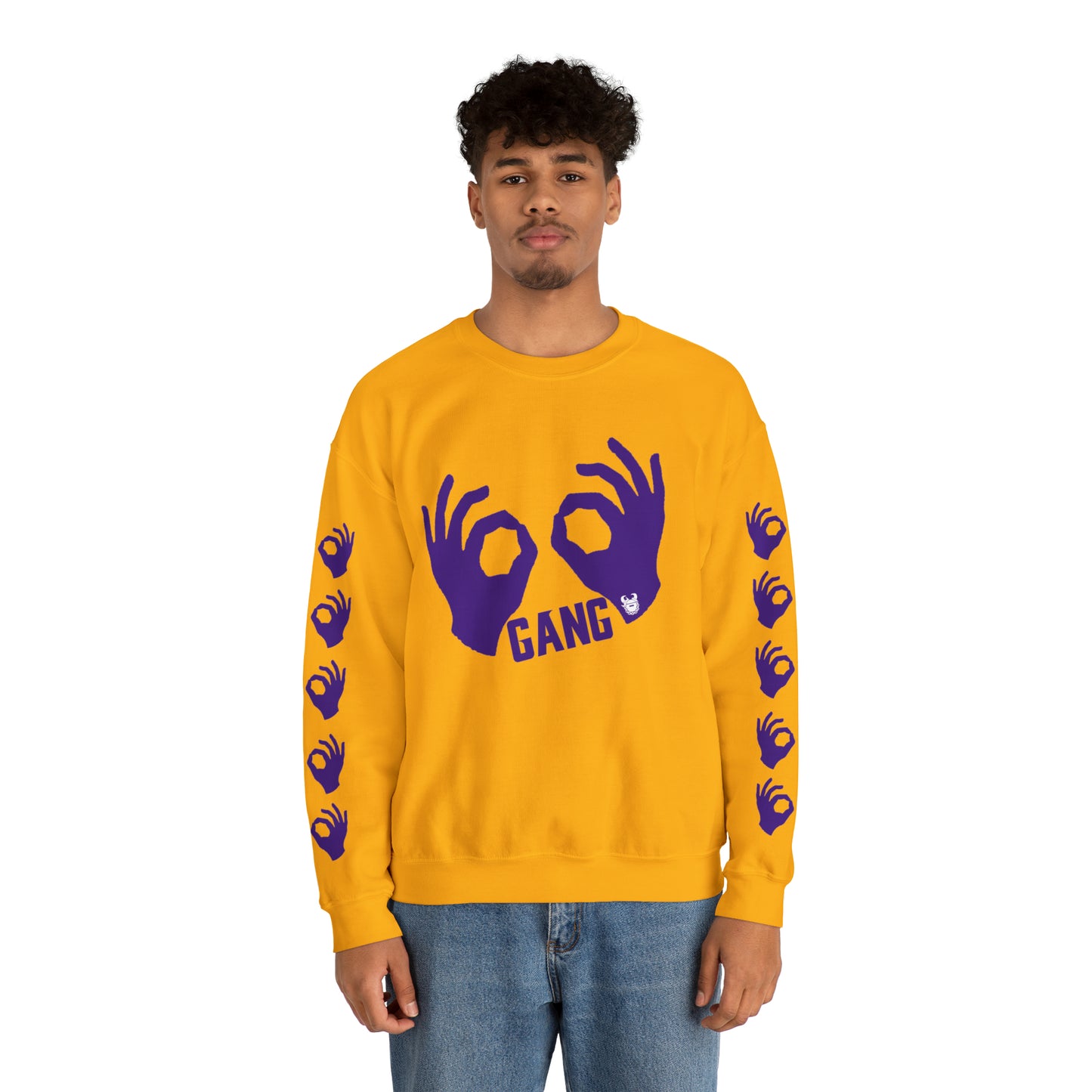 Unisex Heavy Blend™ Crewneck - Griddy Gang + Hands (Sleeves)