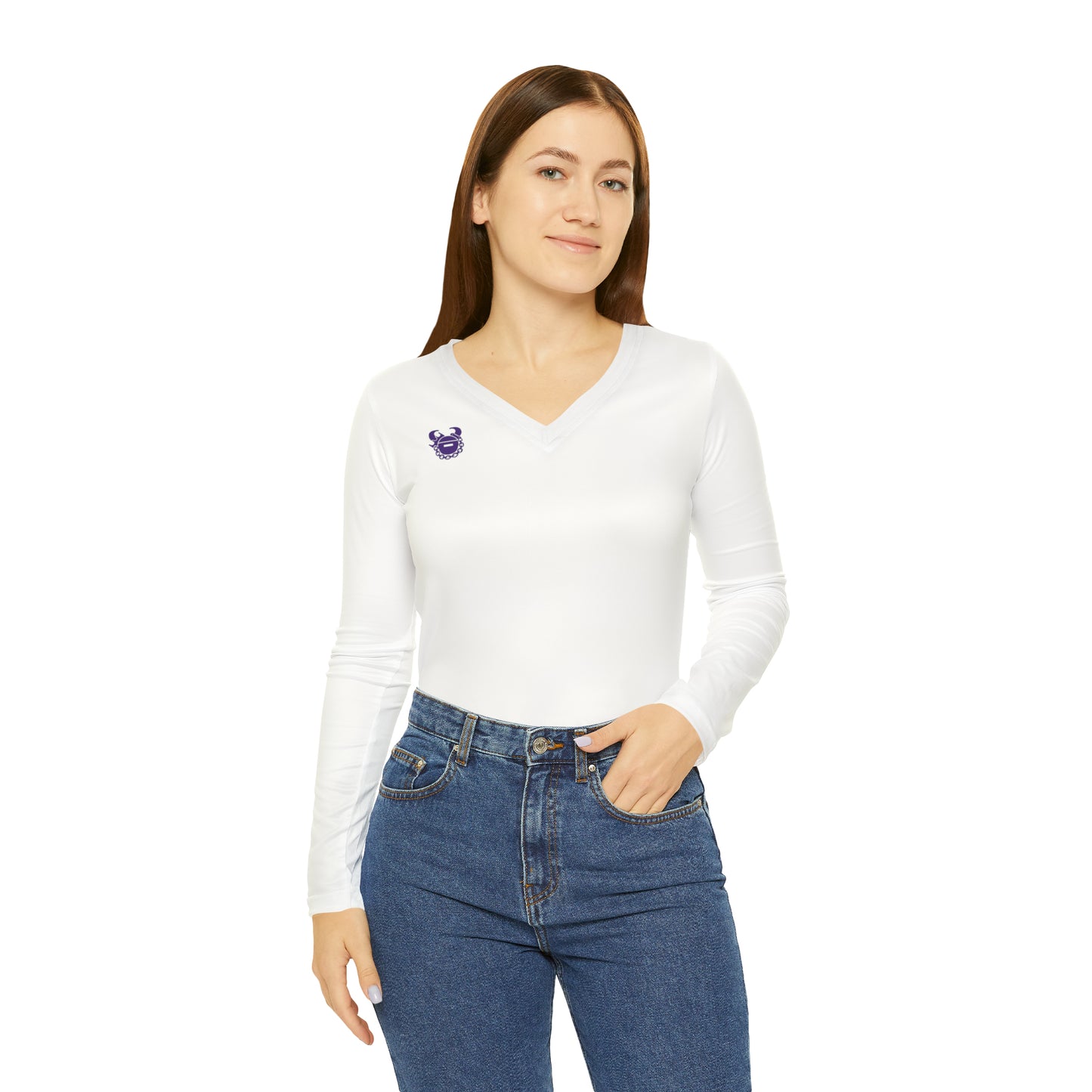 Women's Long Sleeve V-neck Shirt - M.I.L.F.