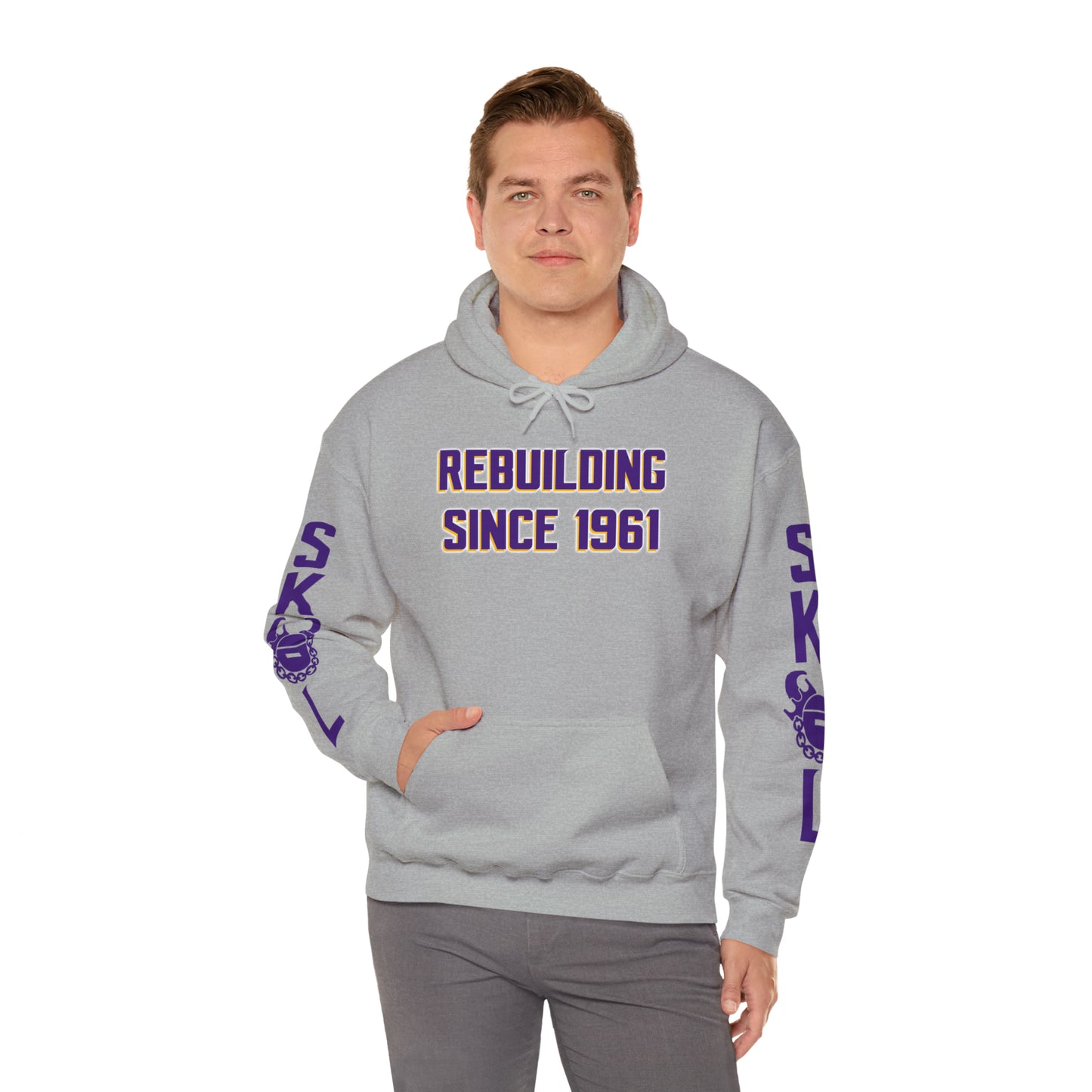 Unisex Heavy Blend™ Hooded Sweatshirt - Rebuilding Since 1961 + Original (Sleeves)