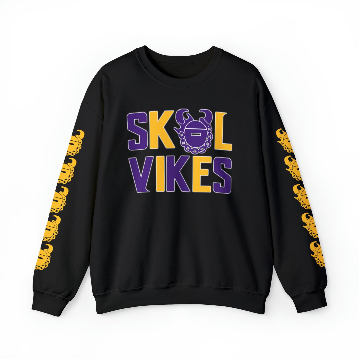 Unisex Heavy Blend™ Crewneck - Vikes + Game Day Helmet (Sleeves)