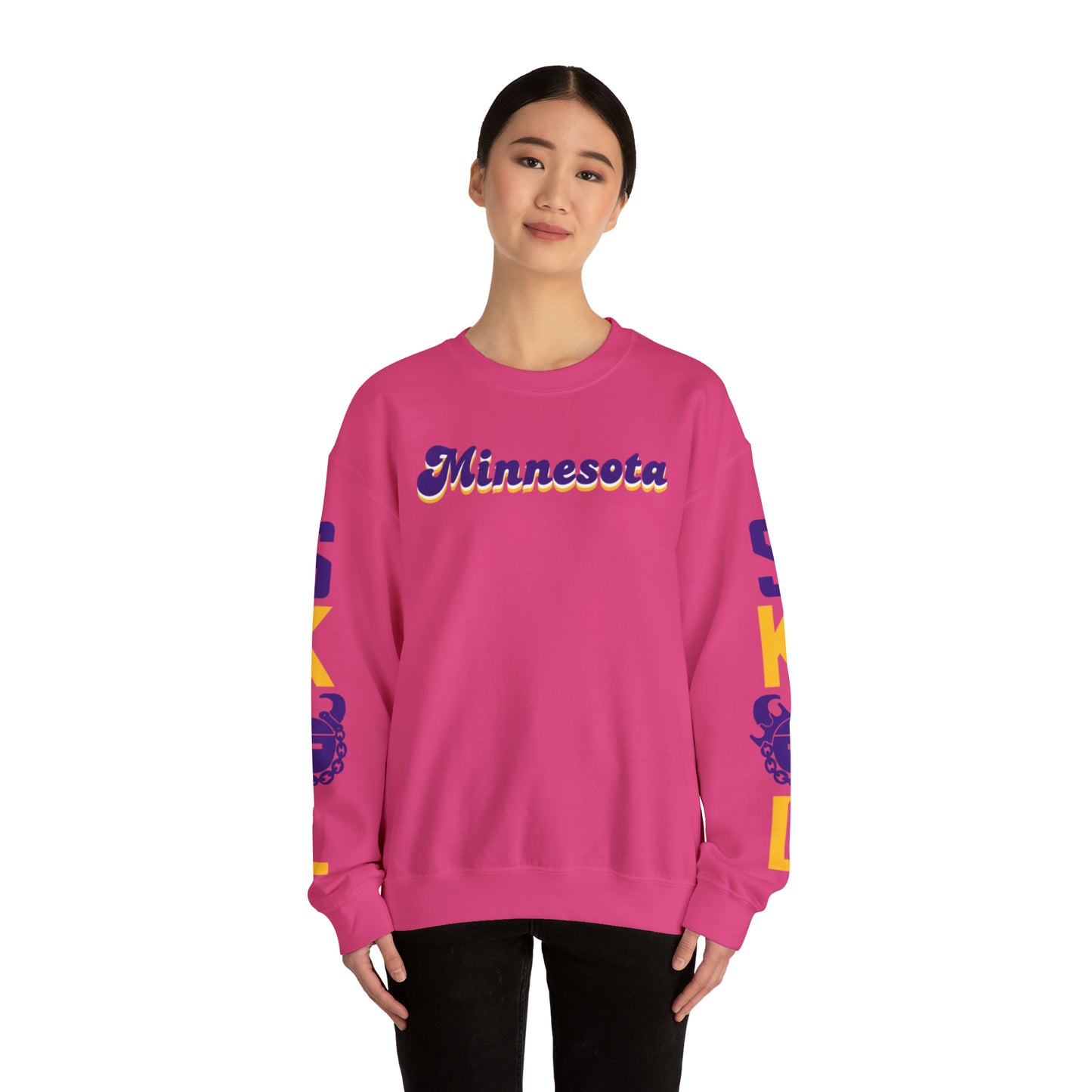 Unisex Heavy Blend™ Crewneck - Minnesota (Retro) + The Original (Sleeves)