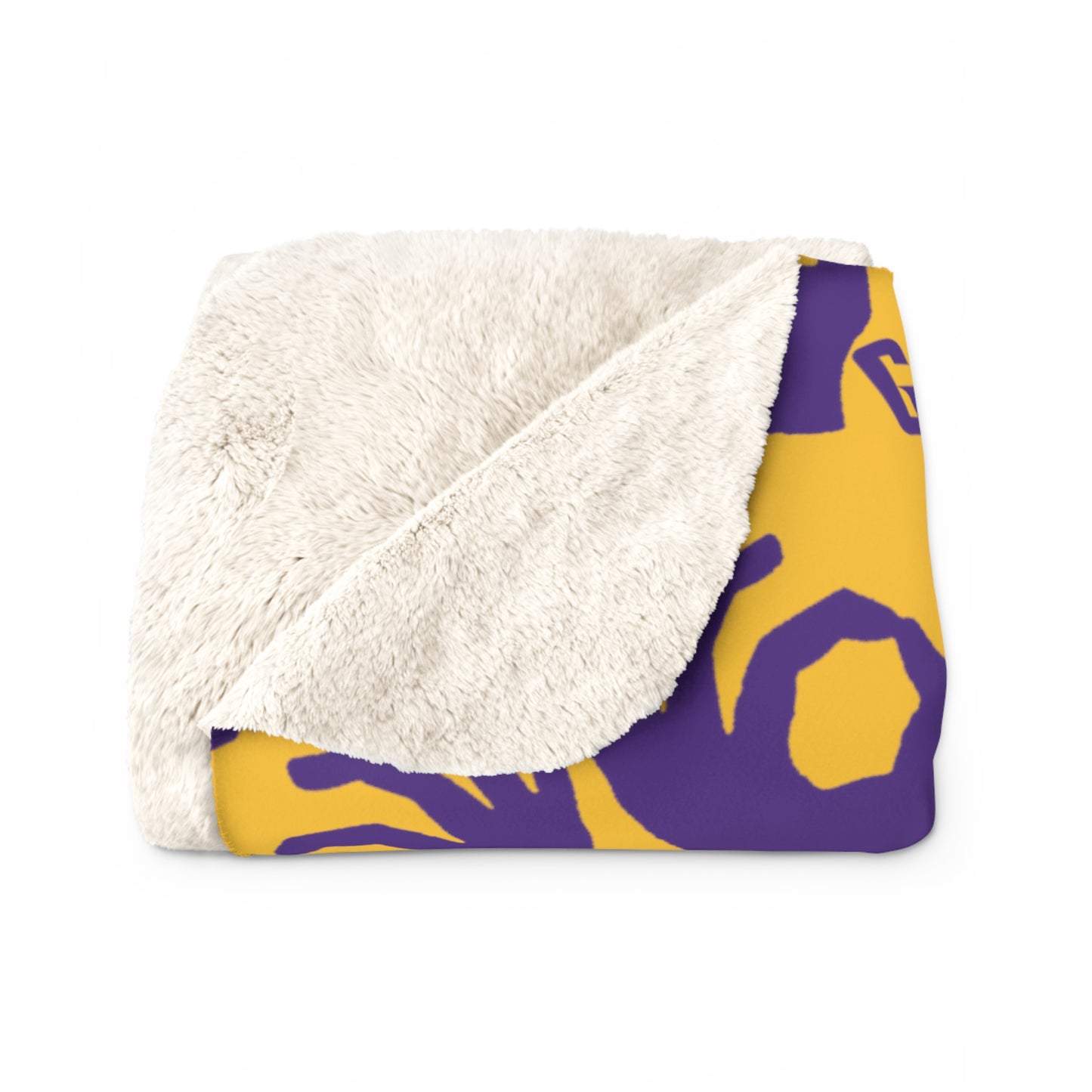 Sherpa Fleece Blanket - Gold/Purple - Griddy Gang