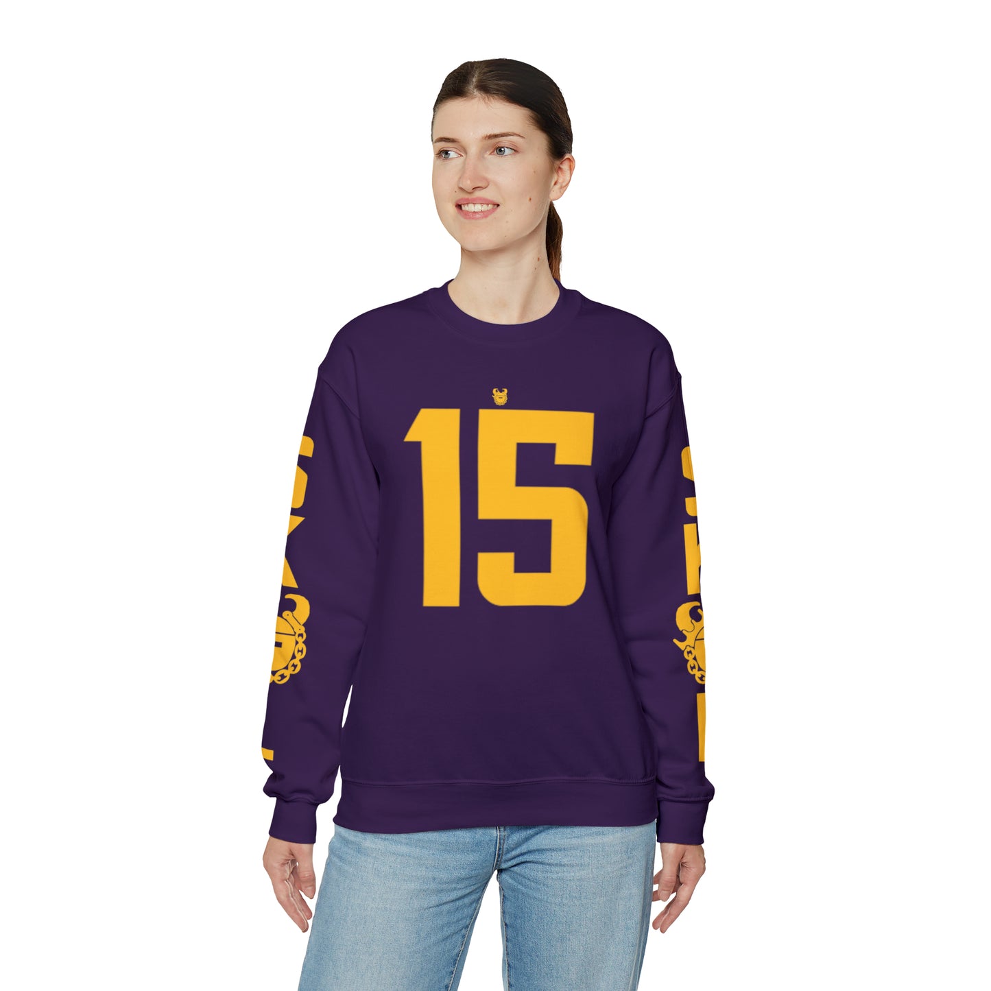 Unisex Heavy Blend™ Crewneck - Jersey #15 + The Original (Sleeves)