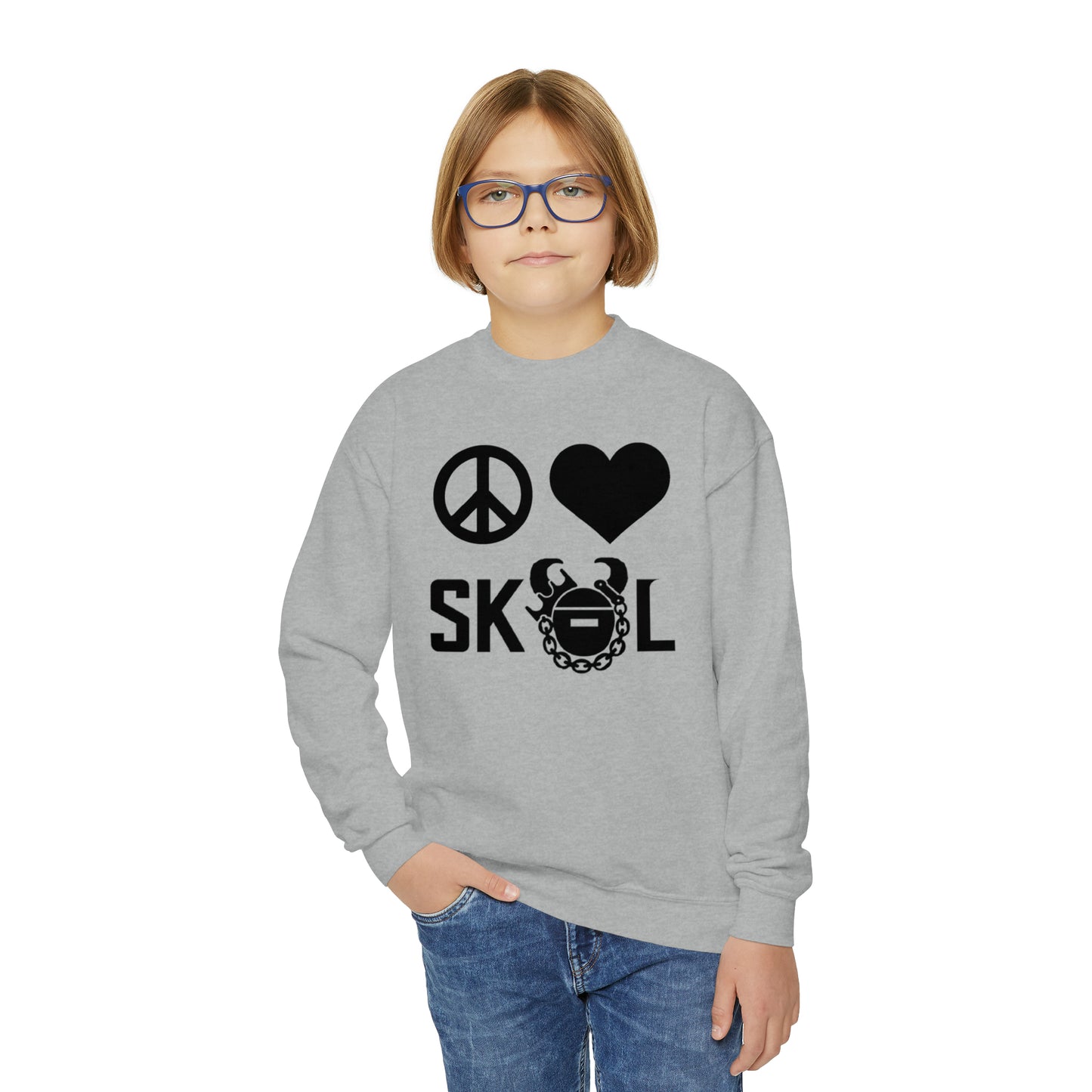 Youth Crewneck - Peace & Love