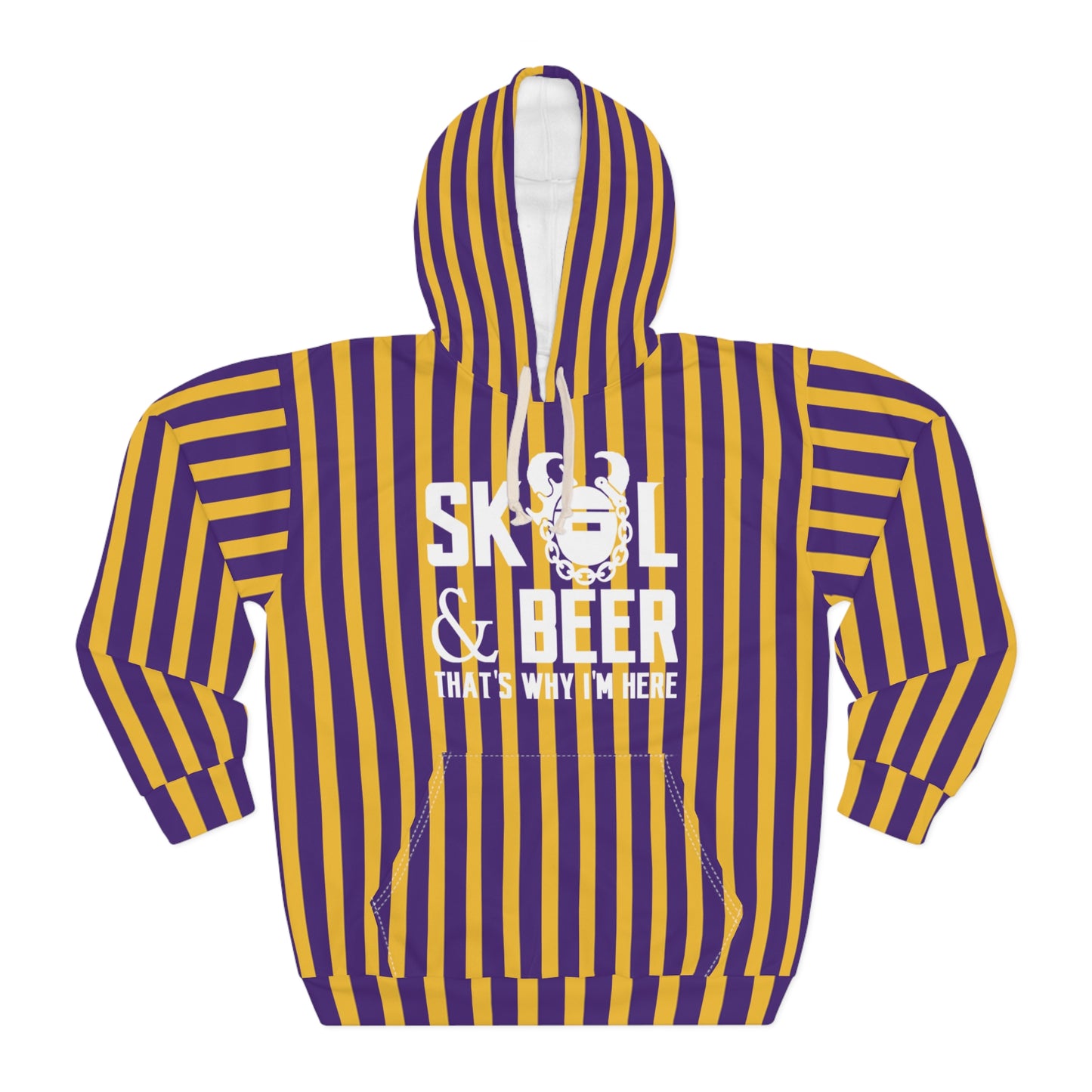 Unisex Pullover Hoodie - Stripes - & BEER