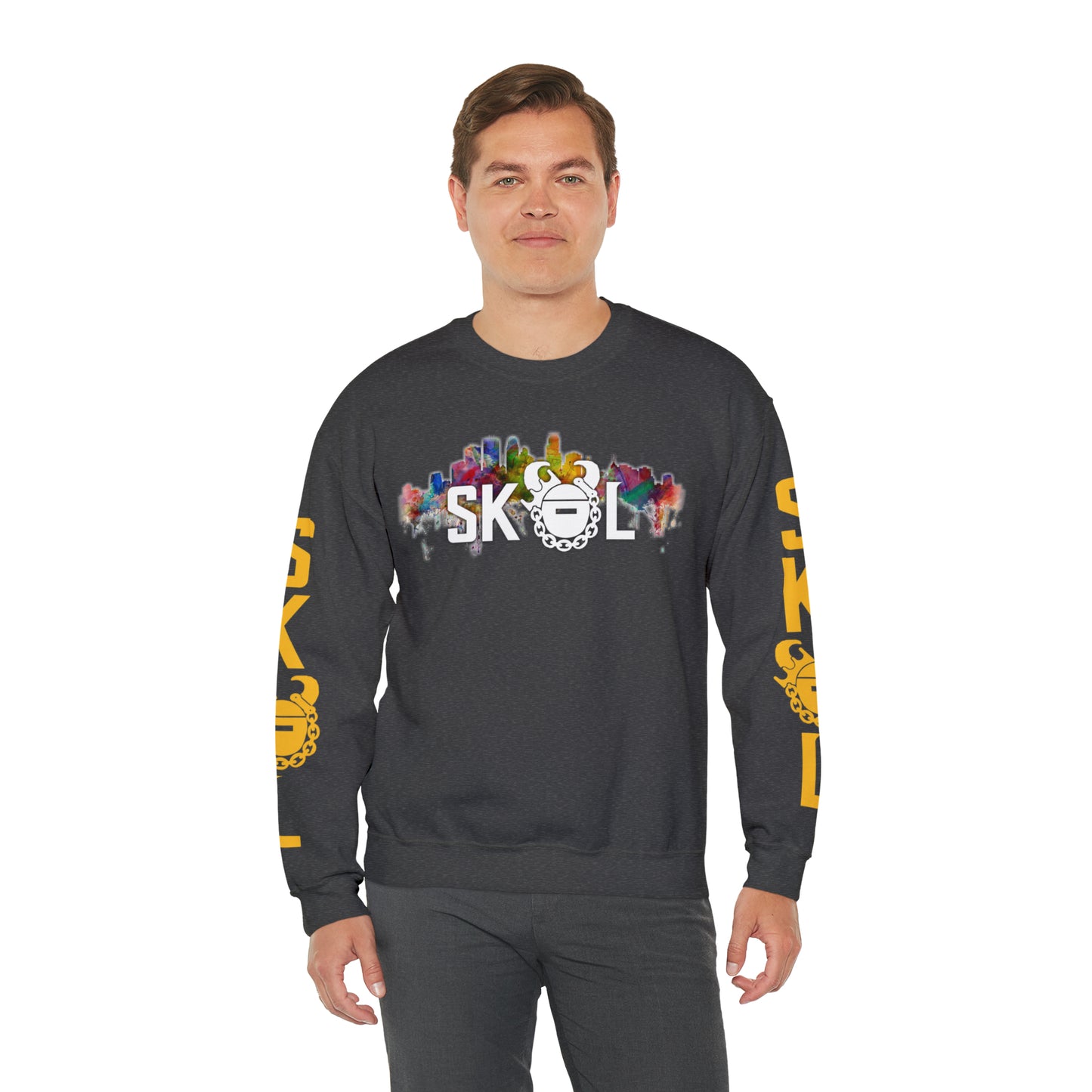 Unisex Heavy Blend™ Crewneck - Skyline + The Original (Sleeves)